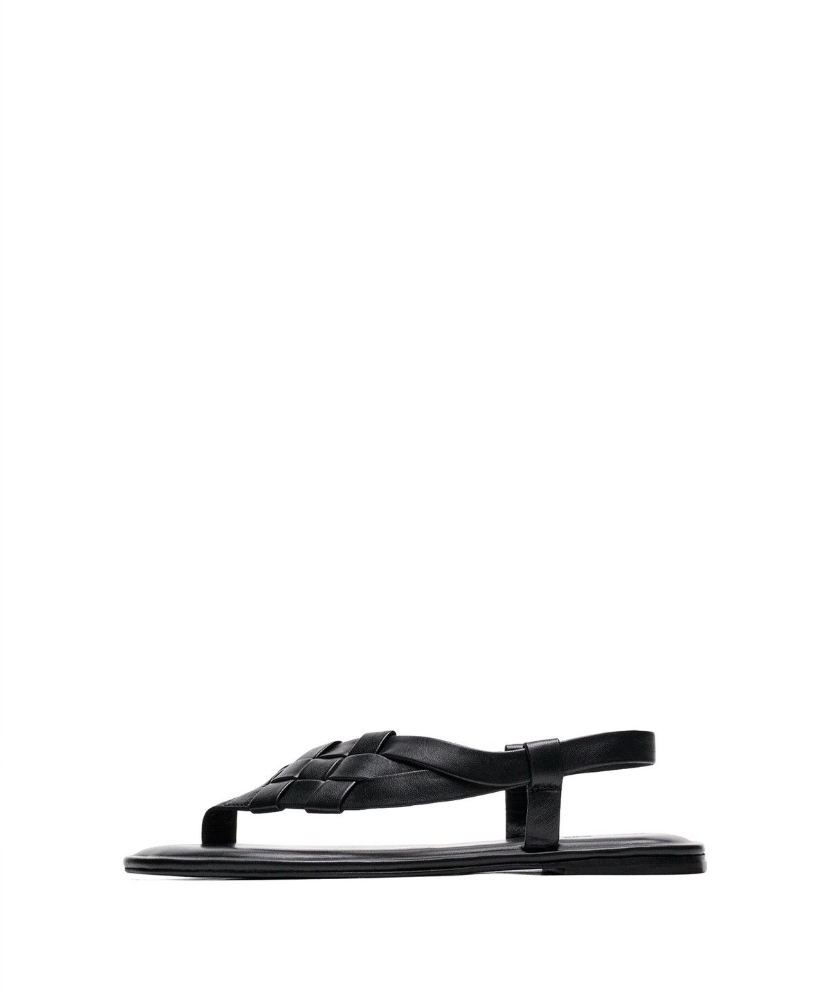 마시모두띠(MASSIMO DUTTI) 플랫 브레이디드 가죽 샌들