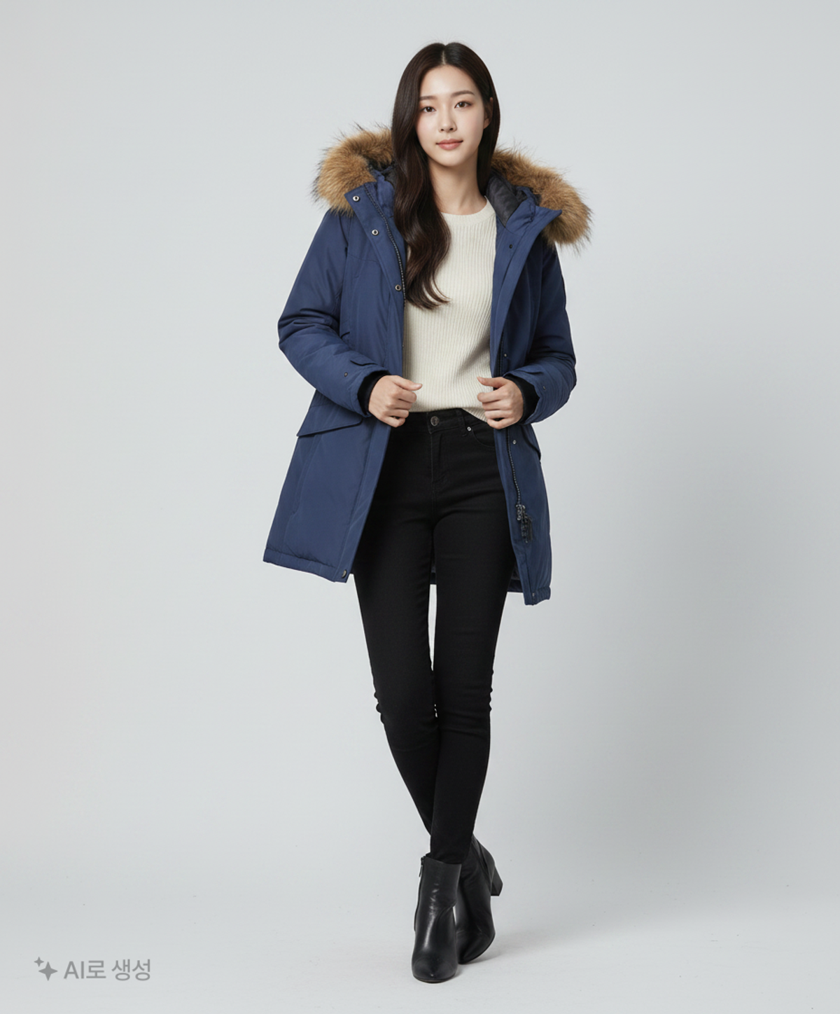 빈폴아웃도어(BEANPOLE OUTDOOR) [빈폴 아웃도어] 네이비 여성 윈드스토퍼 폴라 미드 다운 (BO7X38C04R) 95