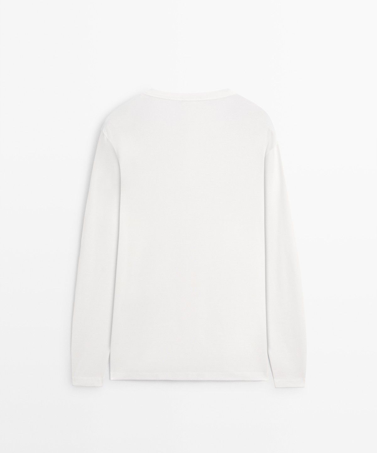 마시모두띠(MASSIMO DUTTI) 100% 코튼 헨리넥 긴소매 티셔츠