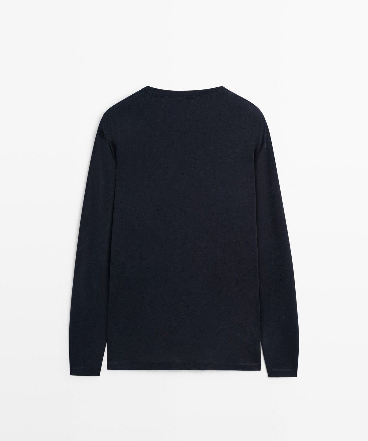 마시모두띠(MASSIMO DUTTI) 100% 코튼 헨리넥 긴소매 티셔츠