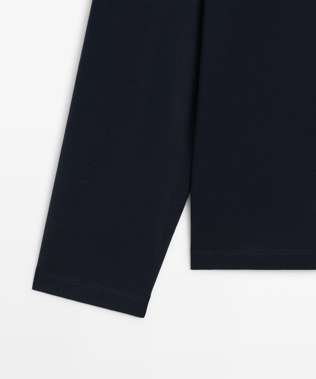 마시모두띠(MASSIMO DUTTI) 100% 코튼 헨리넥 긴소매 티셔츠