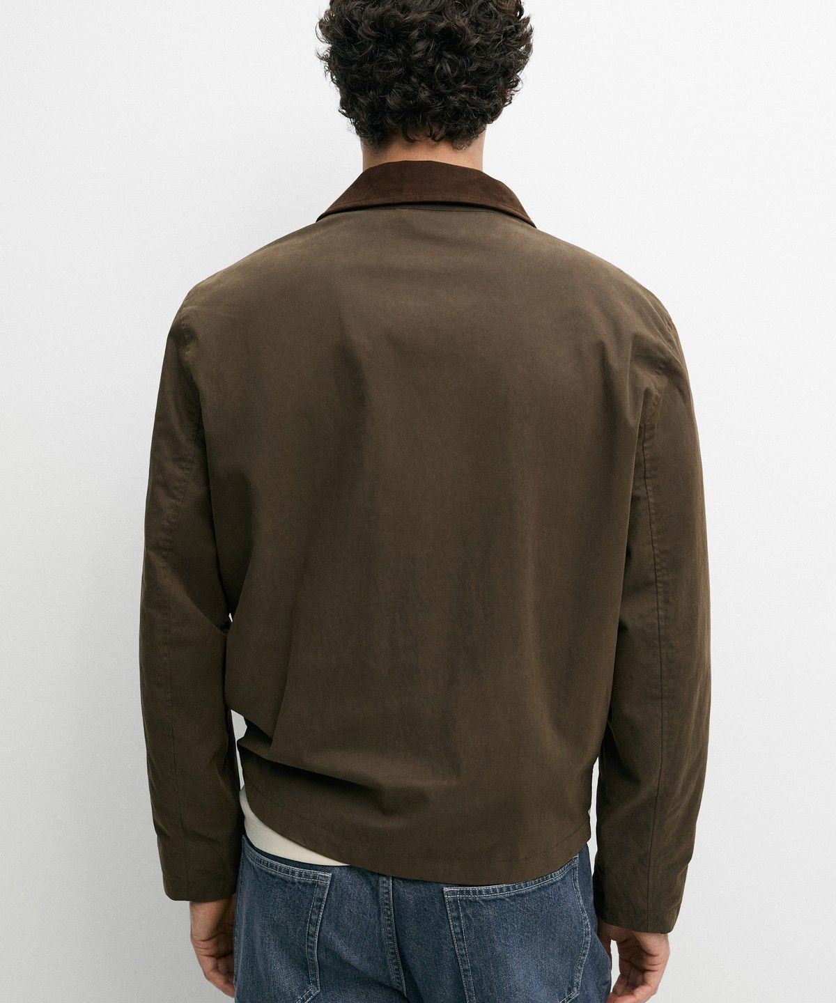 마시모두띠(MASSIMO DUTTI) 가죽 칼라 디테일 자켓