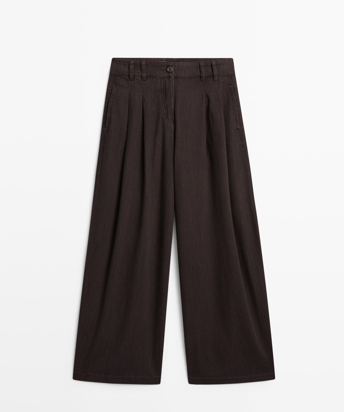 마시모두띠(MASSIMO DUTTI) 플리츠 디테일 배럴핏 진