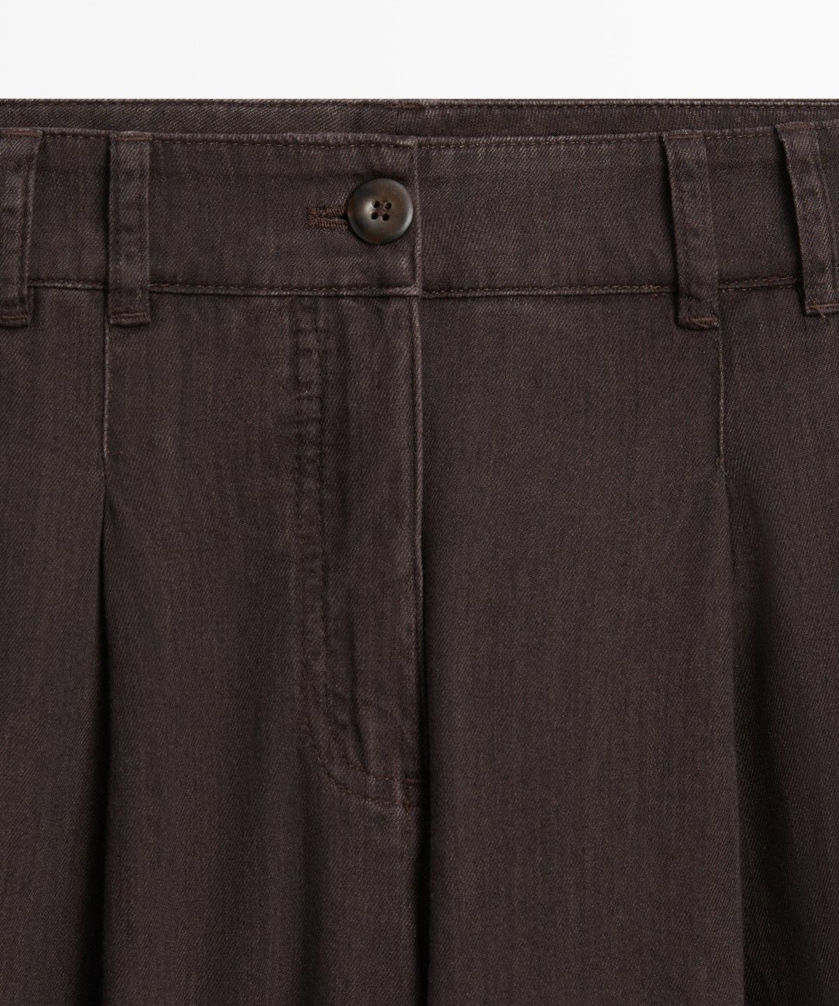 마시모두띠(MASSIMO DUTTI) 플리츠 디테일 배럴핏 진