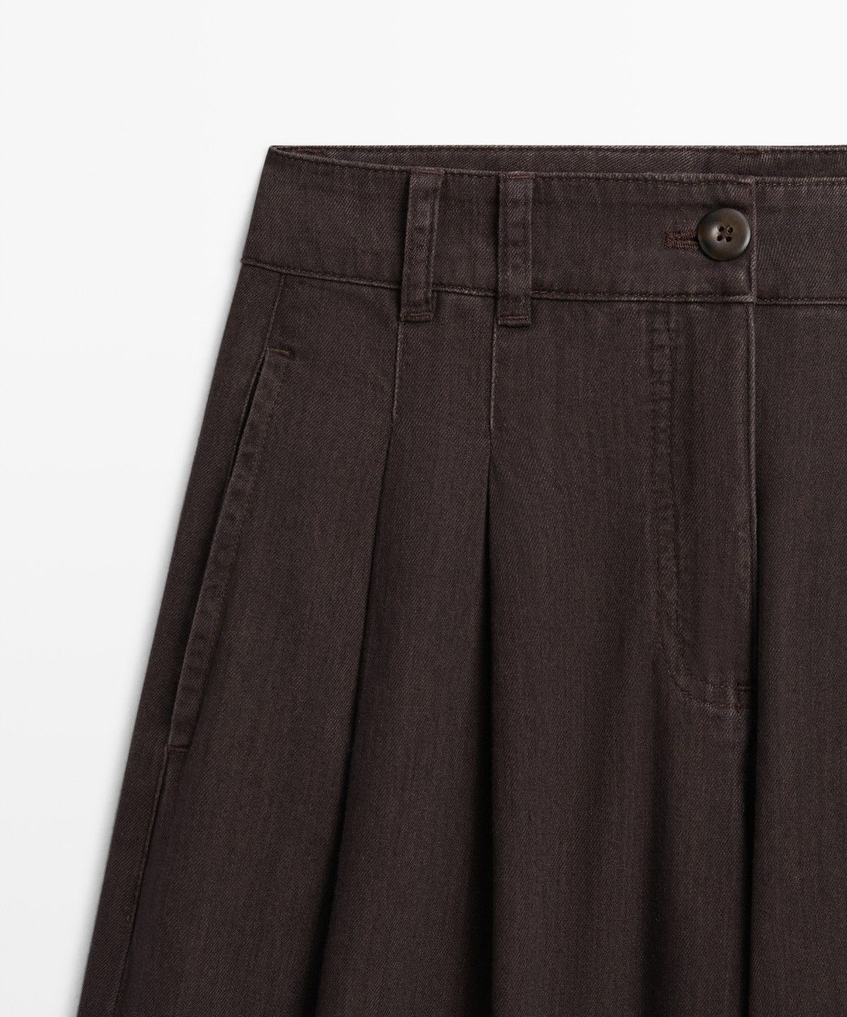 마시모두띠(MASSIMO DUTTI) 플리츠 디테일 배럴핏 진
