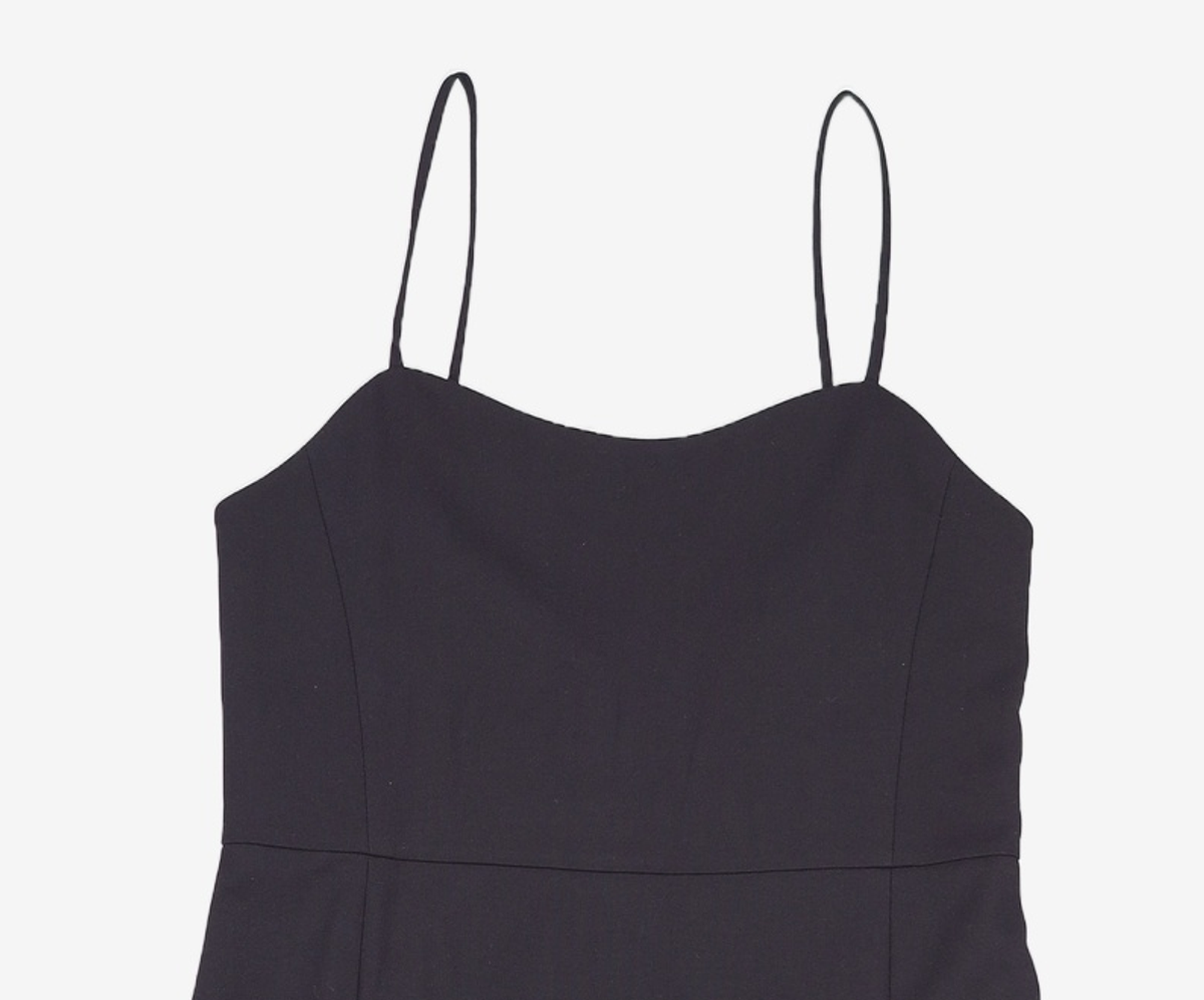 비뮤즈맨션(BEMUSE MANSION) Back v layered dress - Black