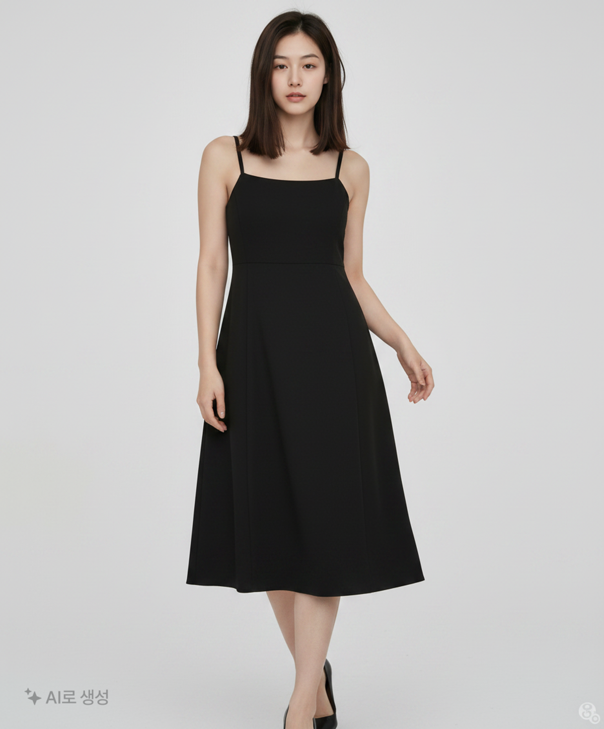 비뮤즈맨션(BEMUSE MANSION) Back v layered dress - Black