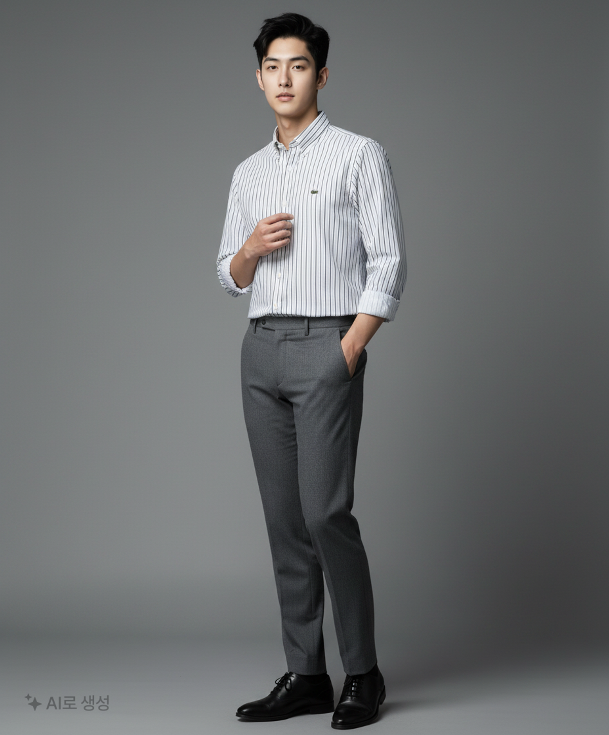 라코스테(LACOSTE) 남성 스트라이프 옥스포드 셔츠 [네이비] 44