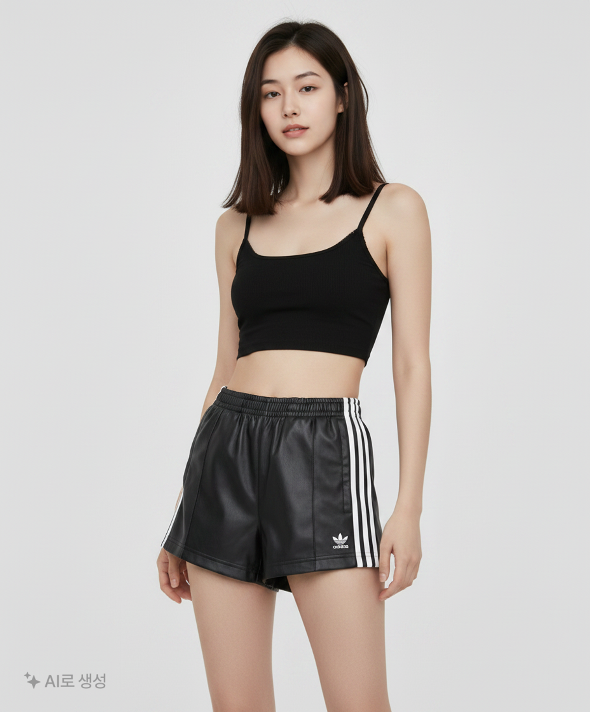 아디다스(ADIDAS) 레더 숏 팬츠 - 블랙 / IY7320 XS