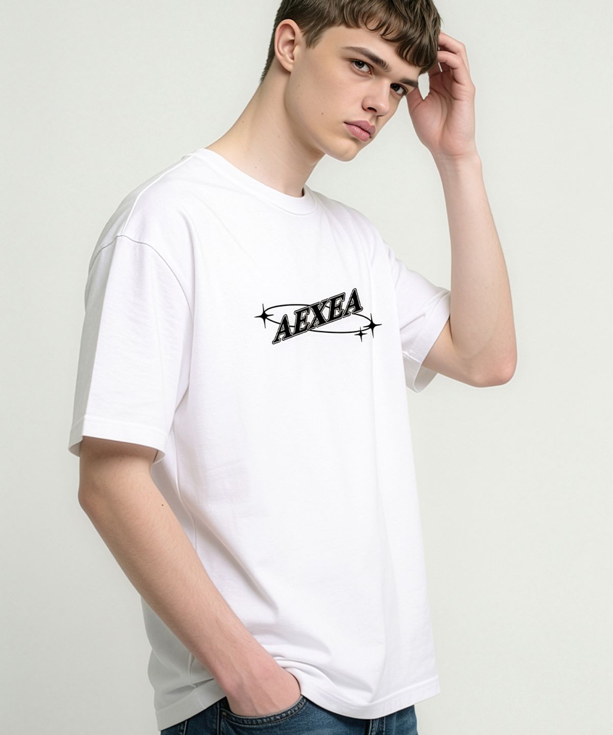 엑시아(AEXEA) 은하 라운드 반팔 티셔츠 I06BRD_ABX11343