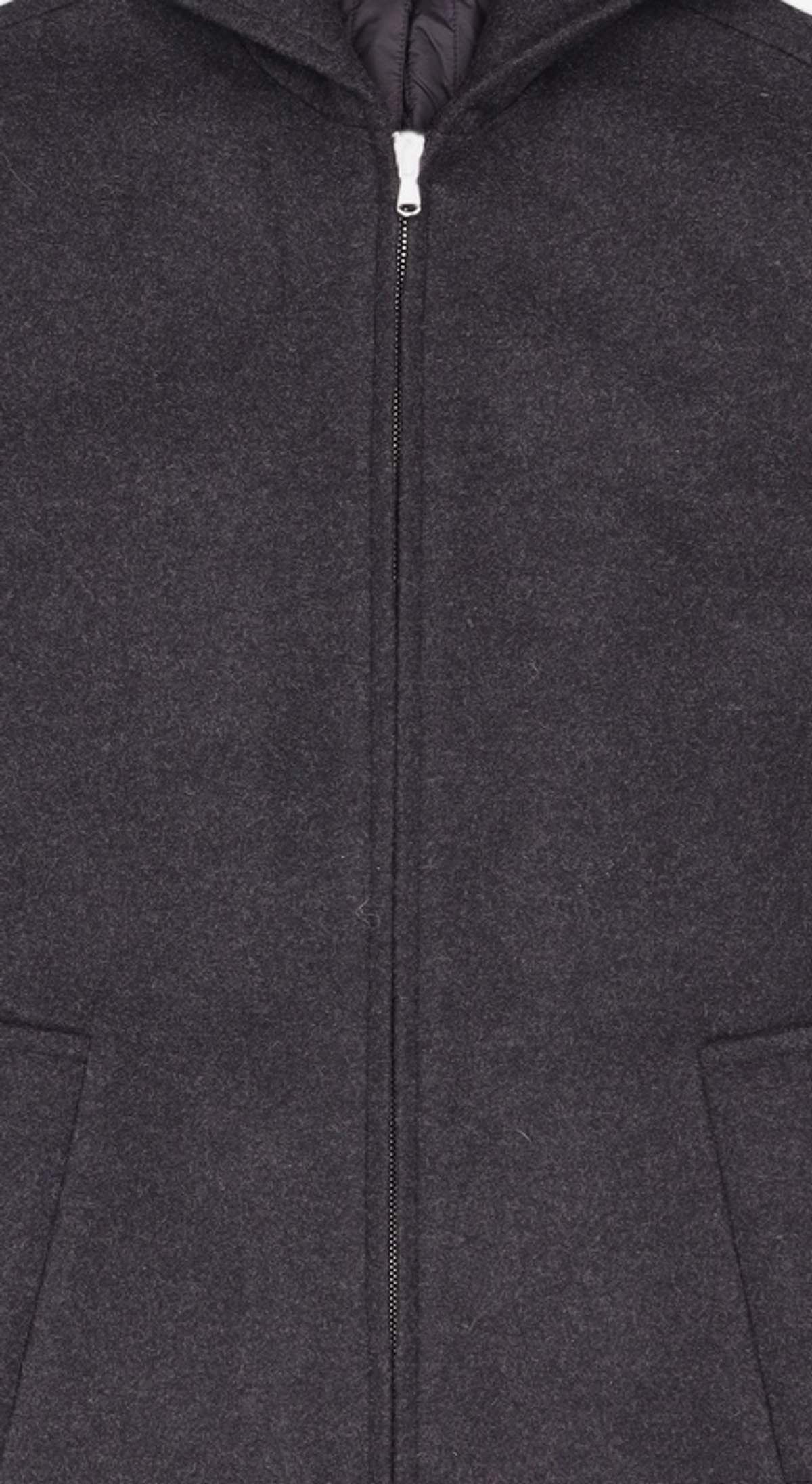 메종미네드(MAISON MINED) SOLID HOOD COAT (CHARCOAL) M