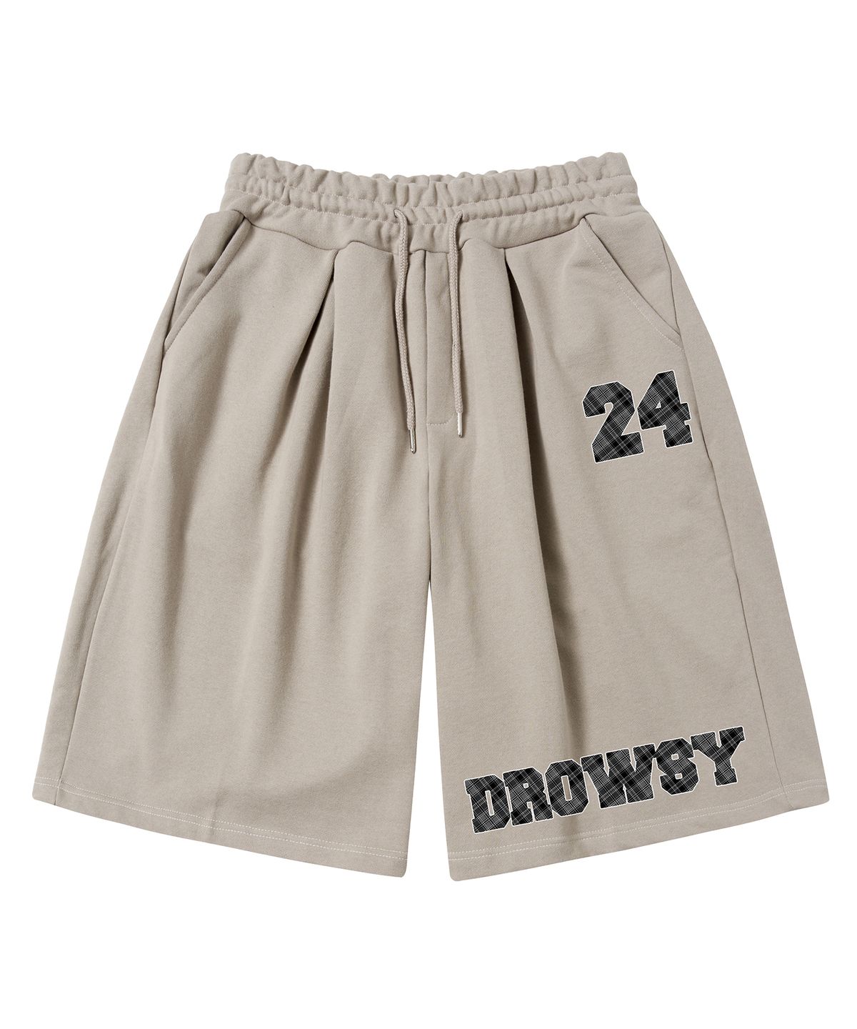 드로우시(DROWSY) DW 24 체크 투턱 버뮤다 팬츠