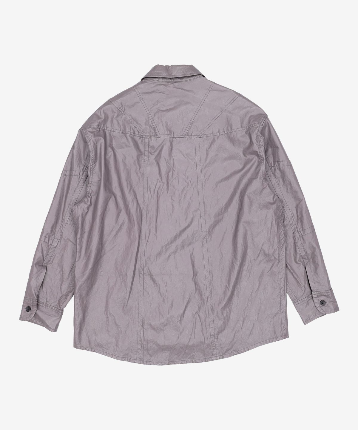 메종미네드(MAISON MINED) LEATHER SECTION SHIRTS GREY M