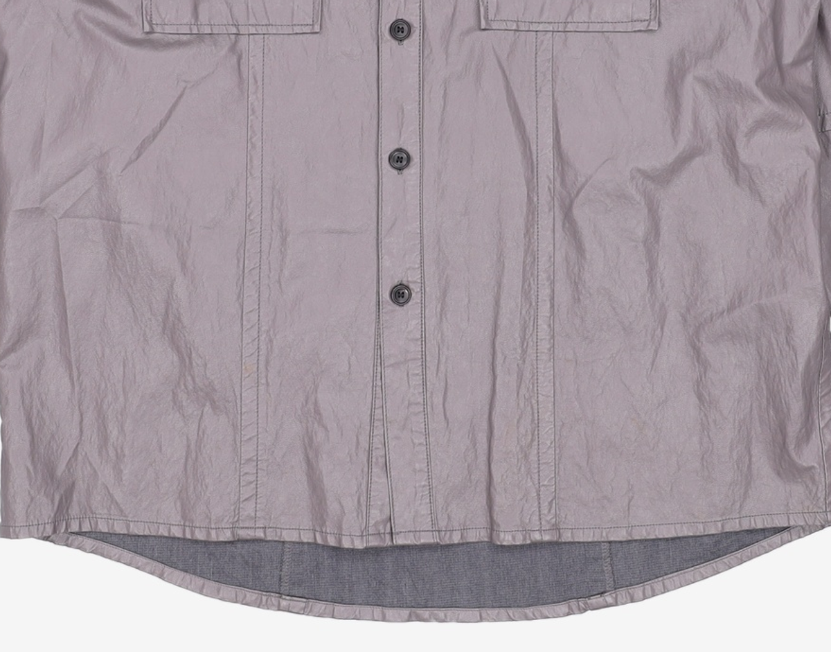 메종미네드(MAISON MINED) LEATHER SECTION SHIRTS GREY M