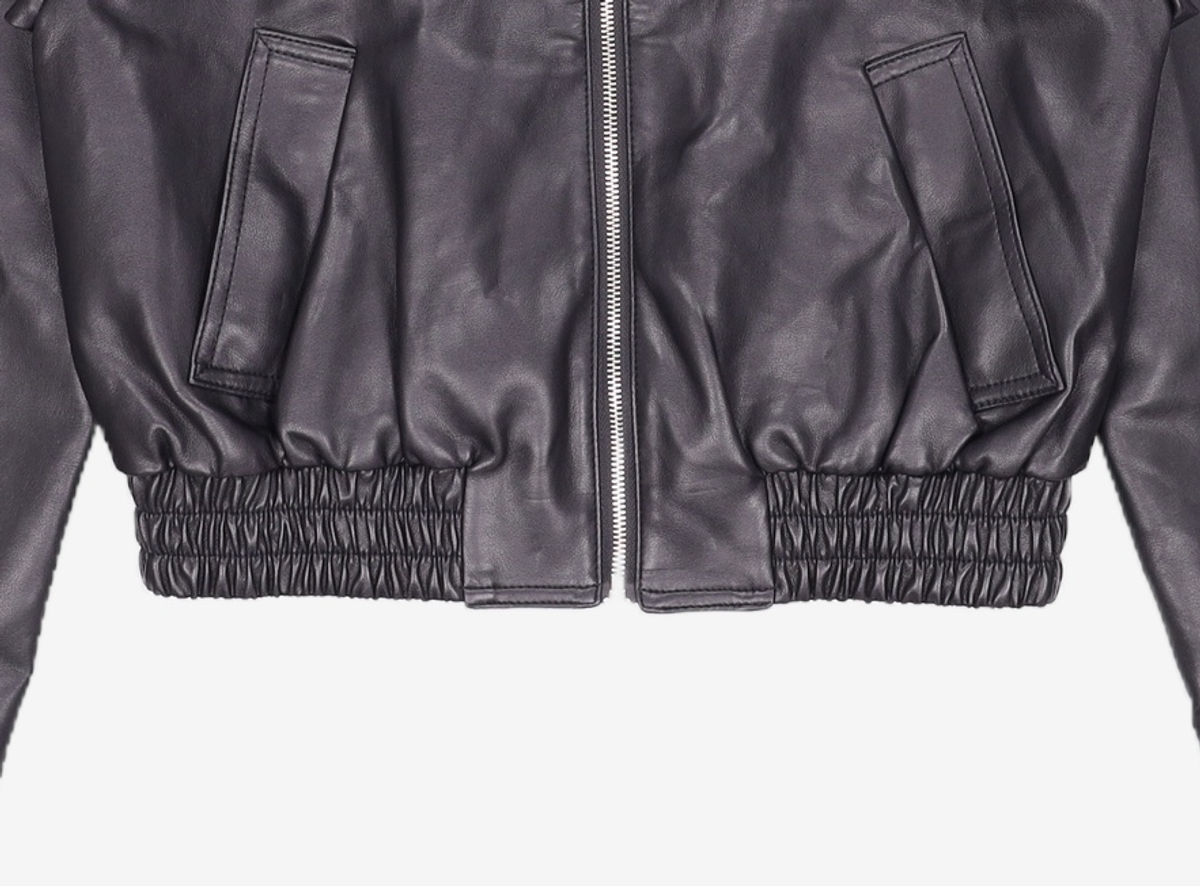 미쏘(MIXXO) 비건레더 블루종 MIWJLCT11C S