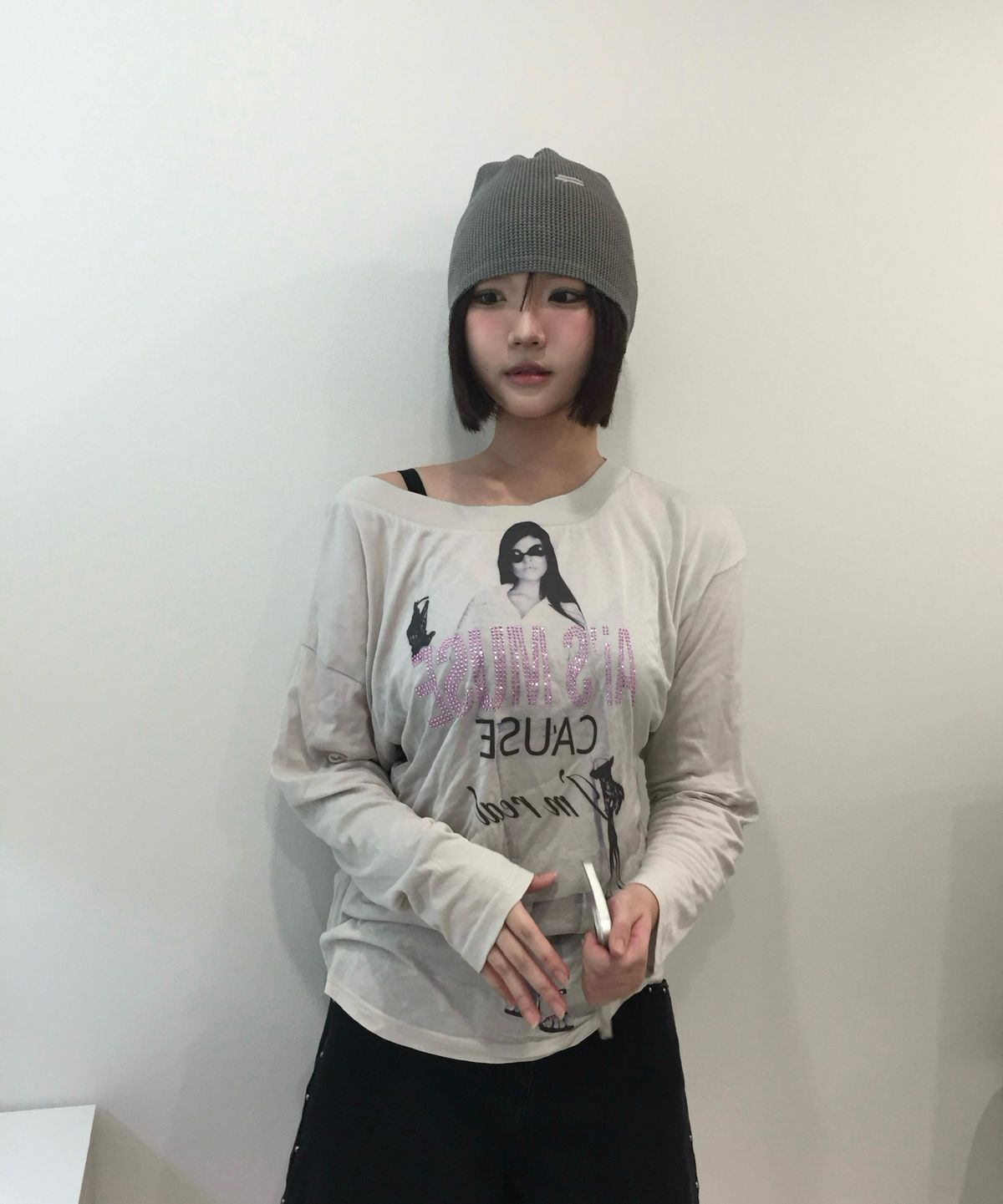 9999아카이브(9999ARCHIVE) Slick Logo Waffle Beanie