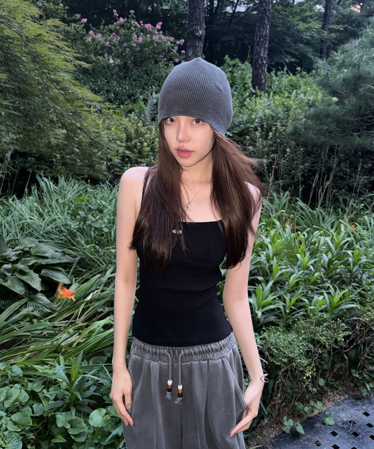 9999아카이브(9999ARCHIVE) Slick Logo Waffle Beanie