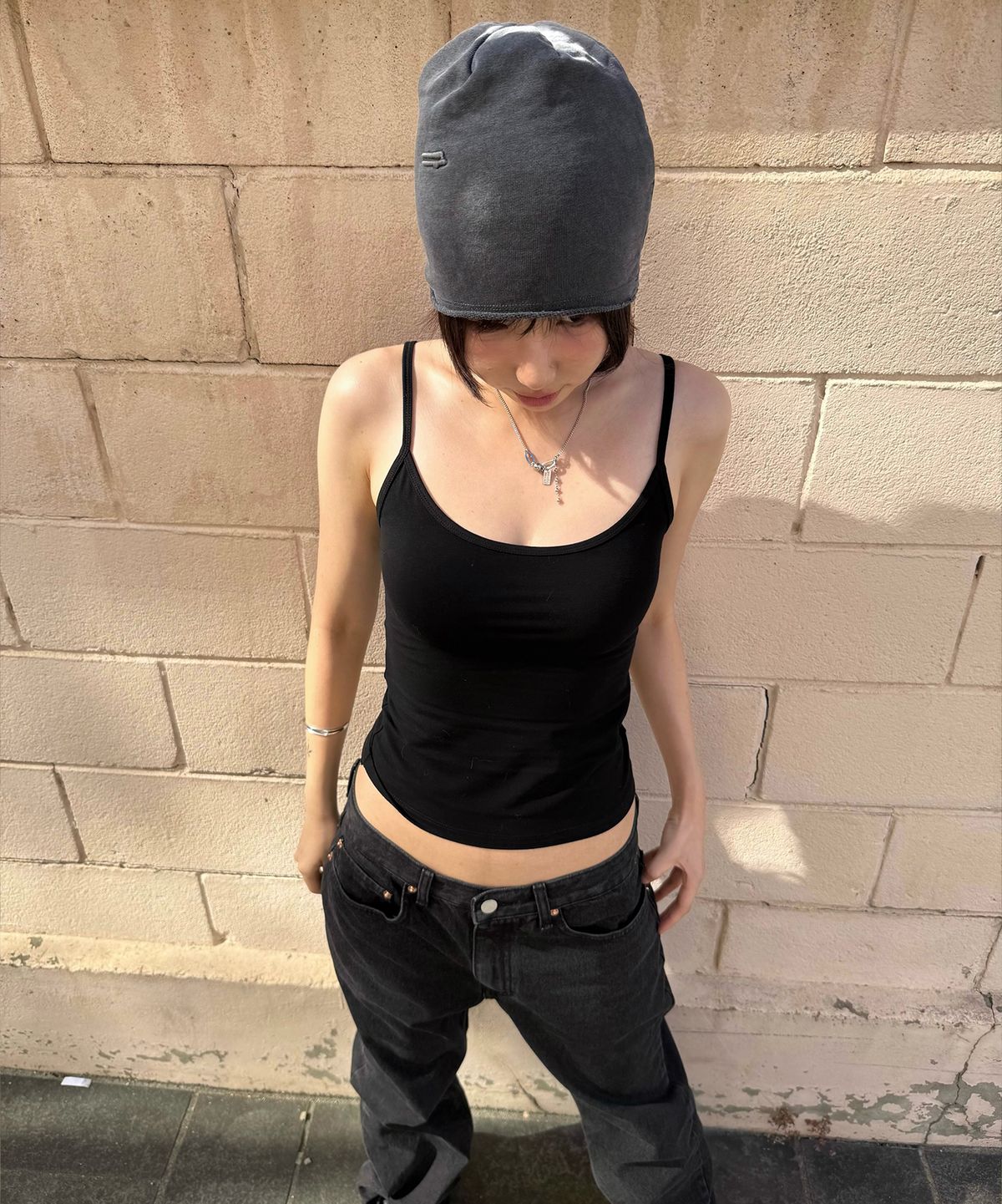 9999아카이브(9999ARCHIVE) Slick Logo Pigment Beanie