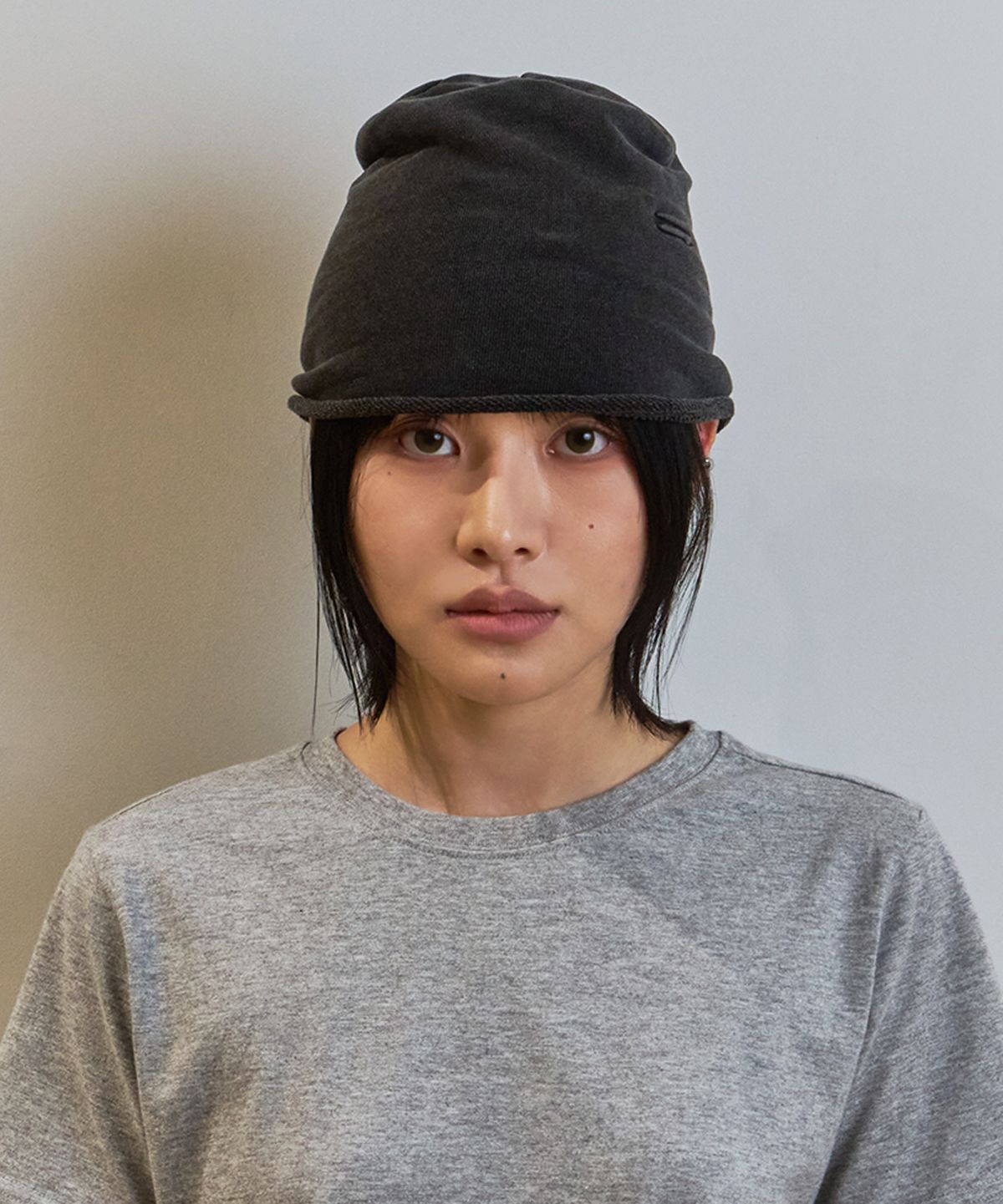 9999아카이브(9999ARCHIVE) Slick Logo Pigment Beanie