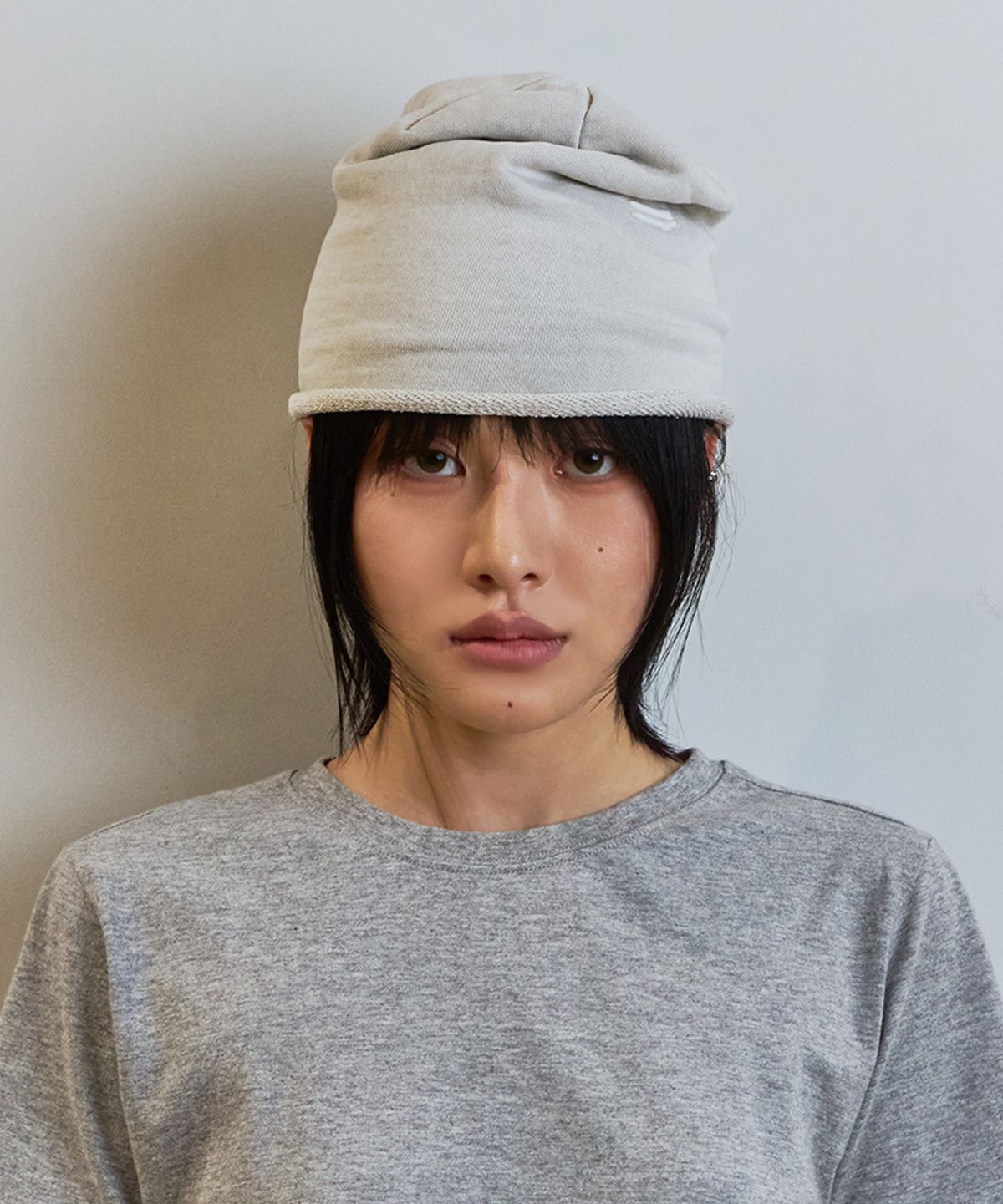 9999아카이브(9999ARCHIVE) Slick Logo Pigment Beanie