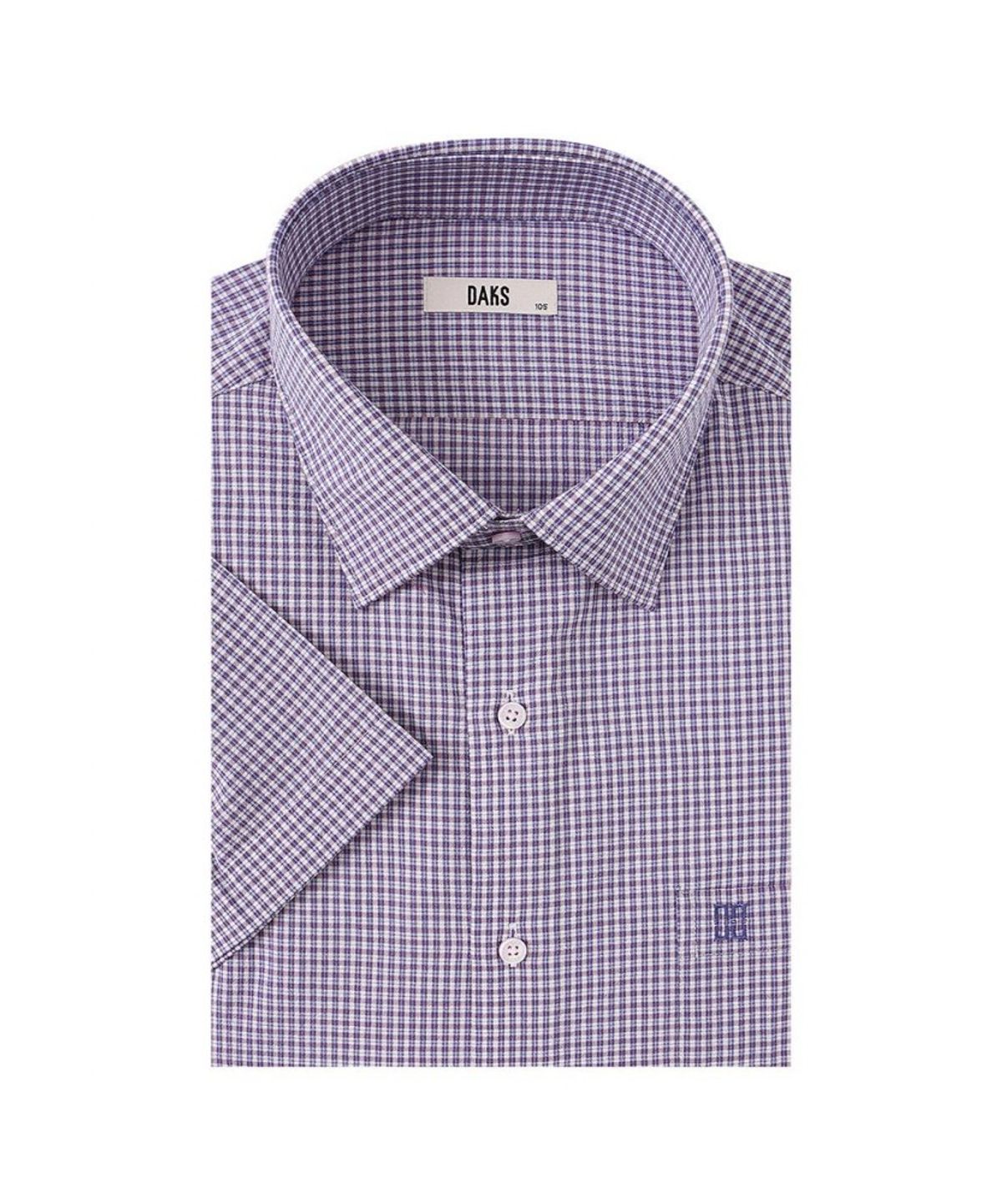 닥스셔츠(DAKS SHIRTS) 케어 면혼방 스몰체크 캐주얼 반팔셔츠 레귤러핏_DMS2SHCS104R1