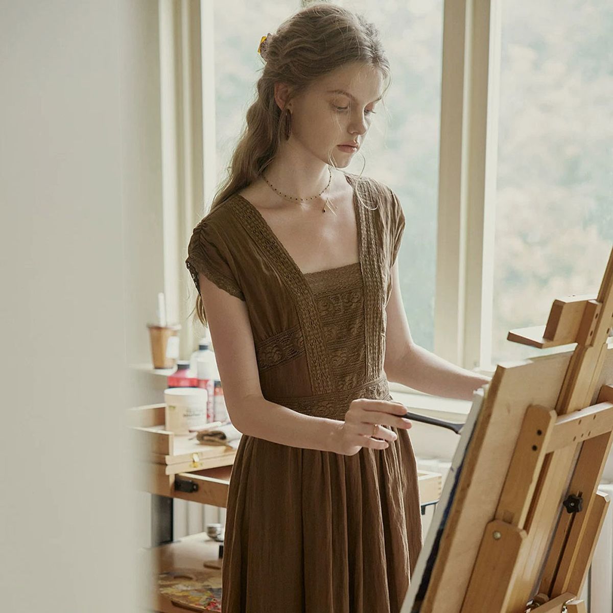 프라우드 마리(PROUD MARY) PM_Vintage lace panel dress