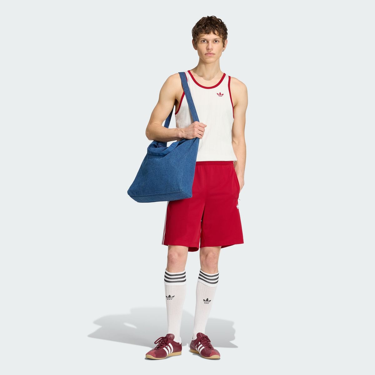 아디다스(ADIDAS) 파이어버드 숏 팬츠 - 레드:화이트 / KW0125