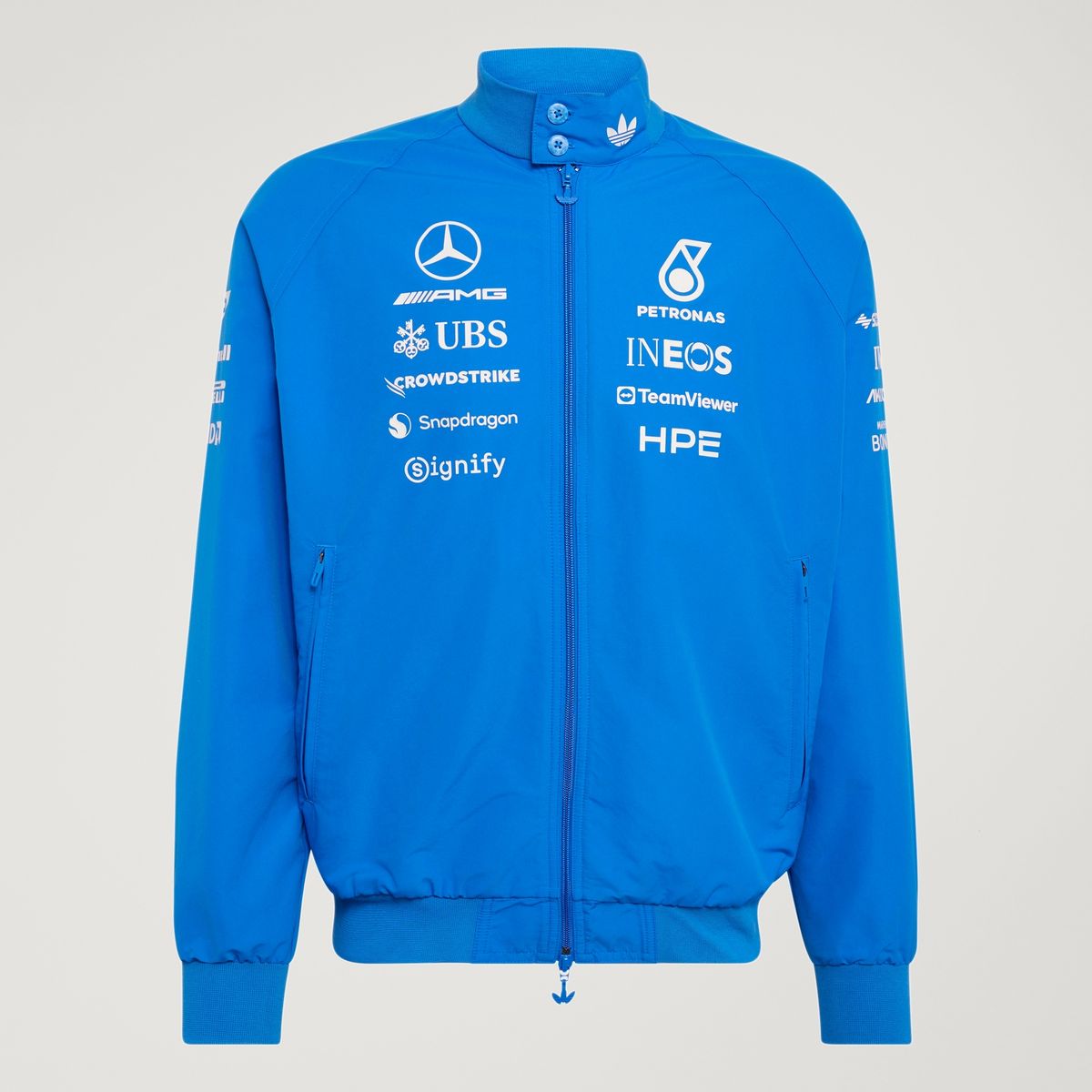 아디다스(ADIDAS) 메르세데스 AMG F1 팀 블루 원더 드라이버 해링턴 재킷 - 블루버드:화이트 / KT5125