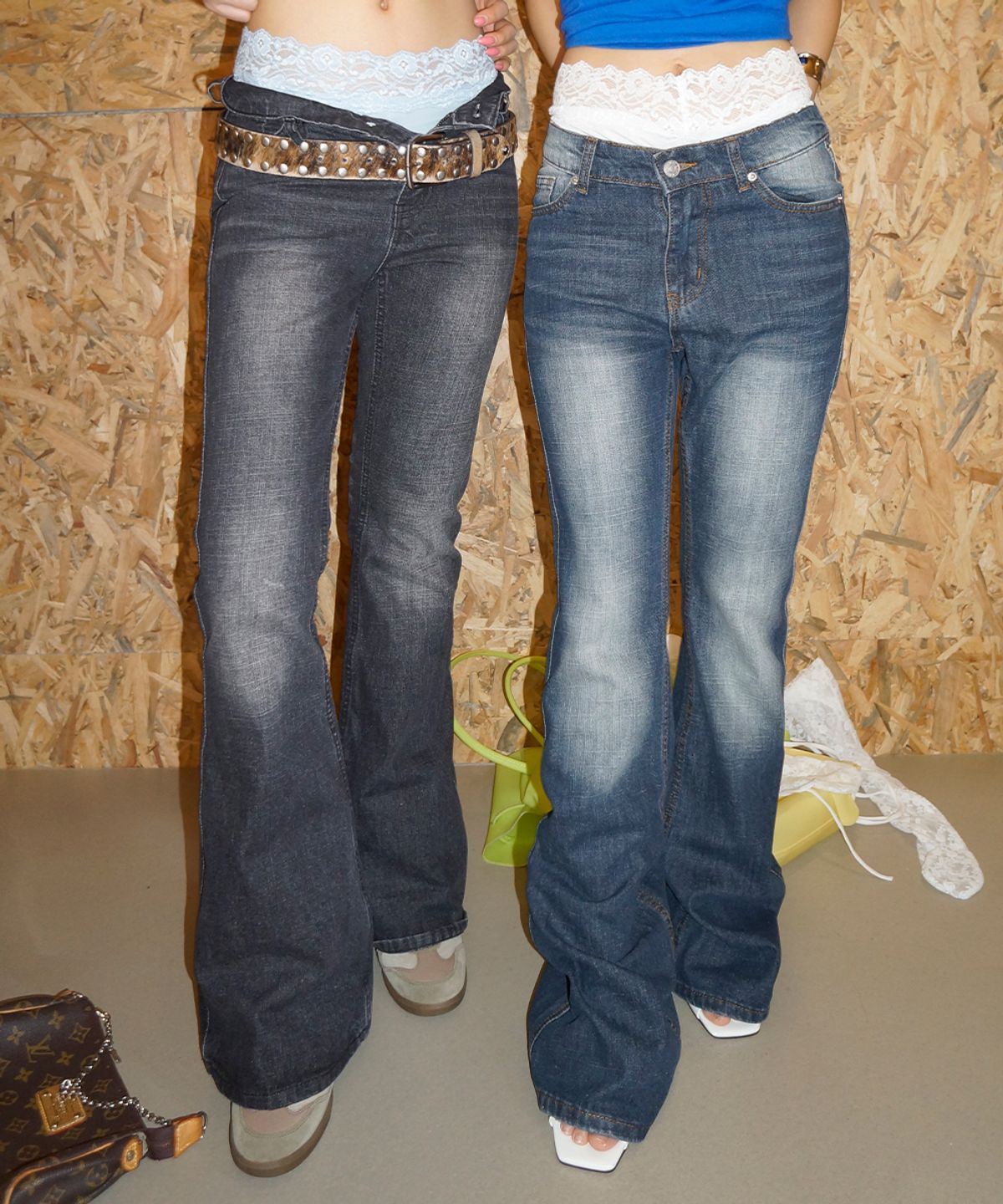 웨이브걸(WAVEGIRL) Slub Bootcut Denim Pants
