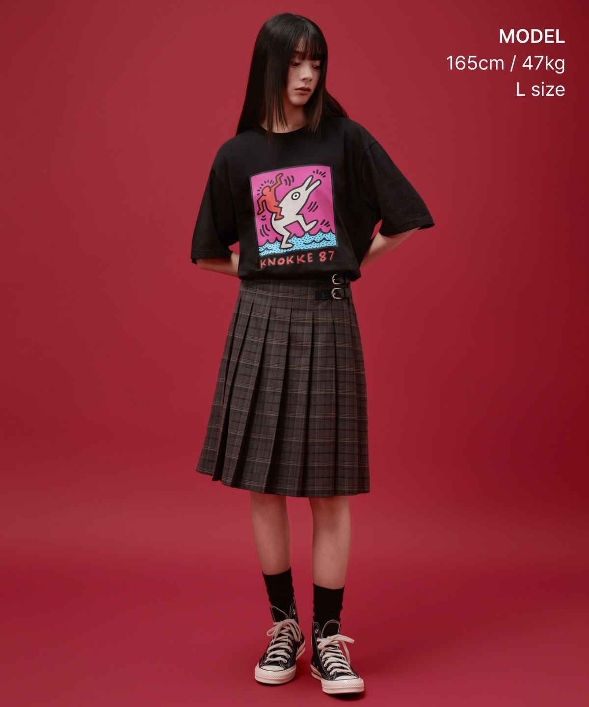 무신사 스탠다드(MUSINSA STANDARD) [키스 해링 컬렉션] Knokke 87 티셔츠 [블랙]