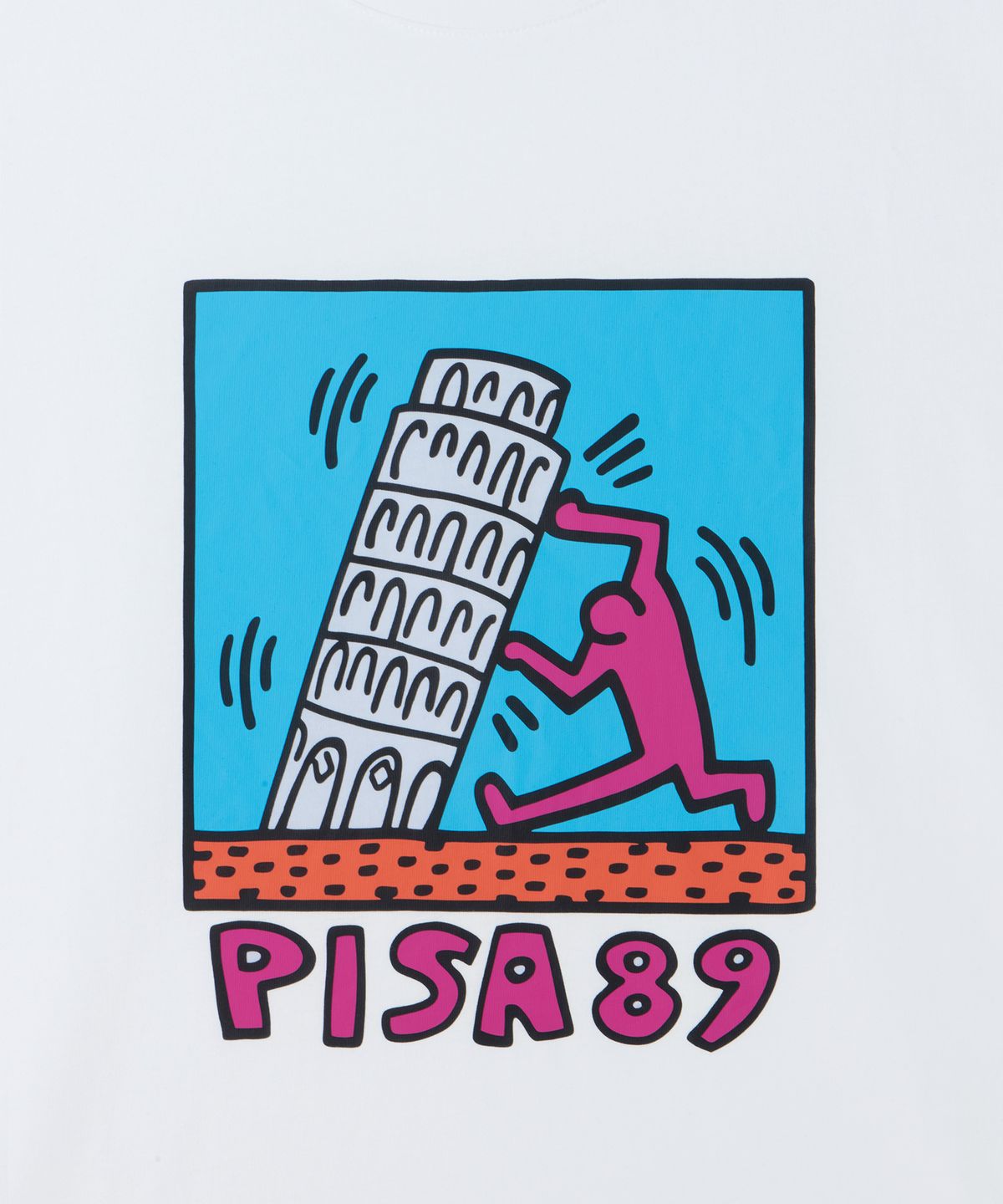 무신사 스탠다드(MUSINSA STANDARD) [키스 해링 컬렉션] Pisa 89 티셔츠 [화이트]