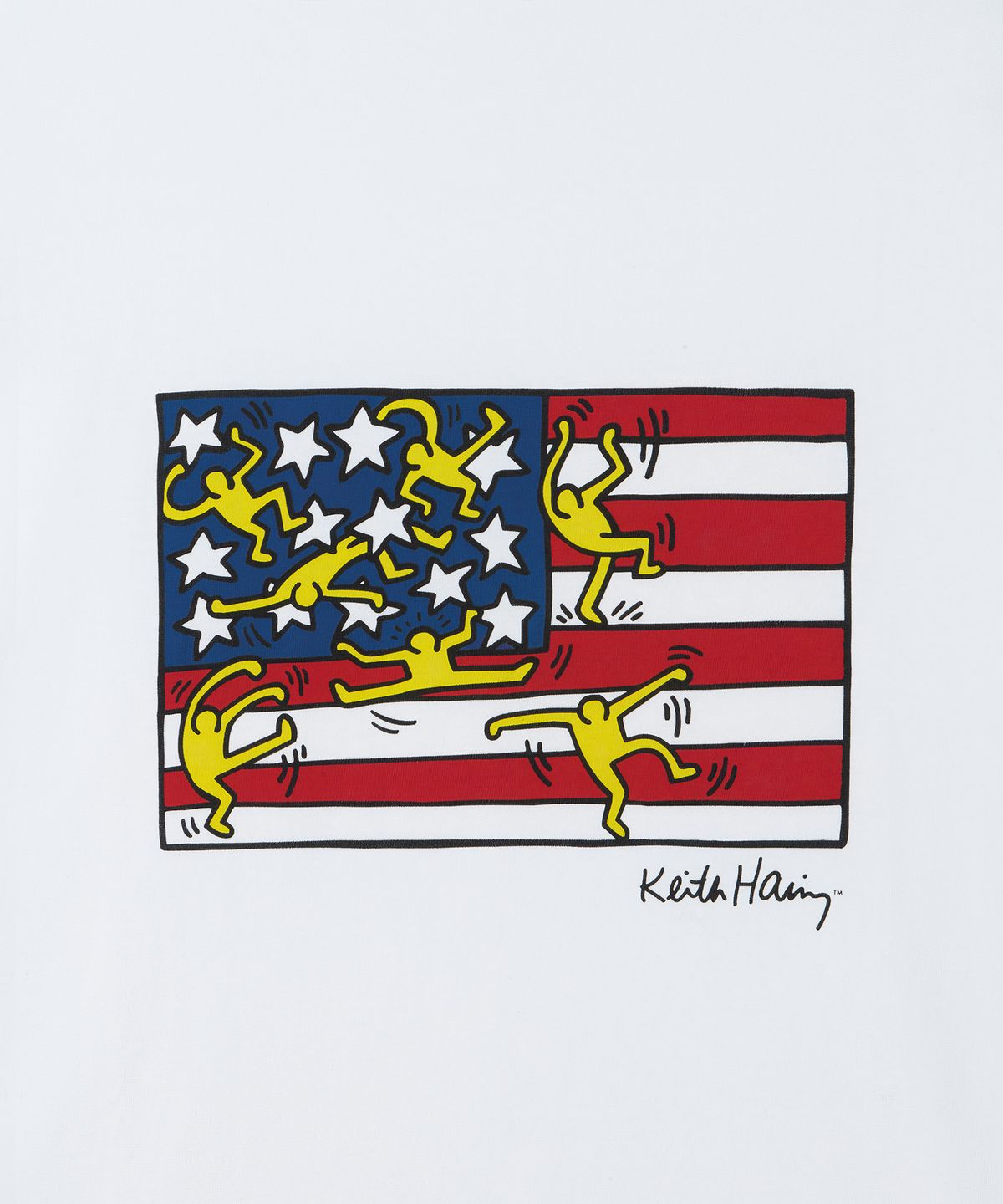 무신사 스탠다드(MUSINSA STANDARD) [키스 해링 컬렉션] American Flag 티셔츠 [화이트]
