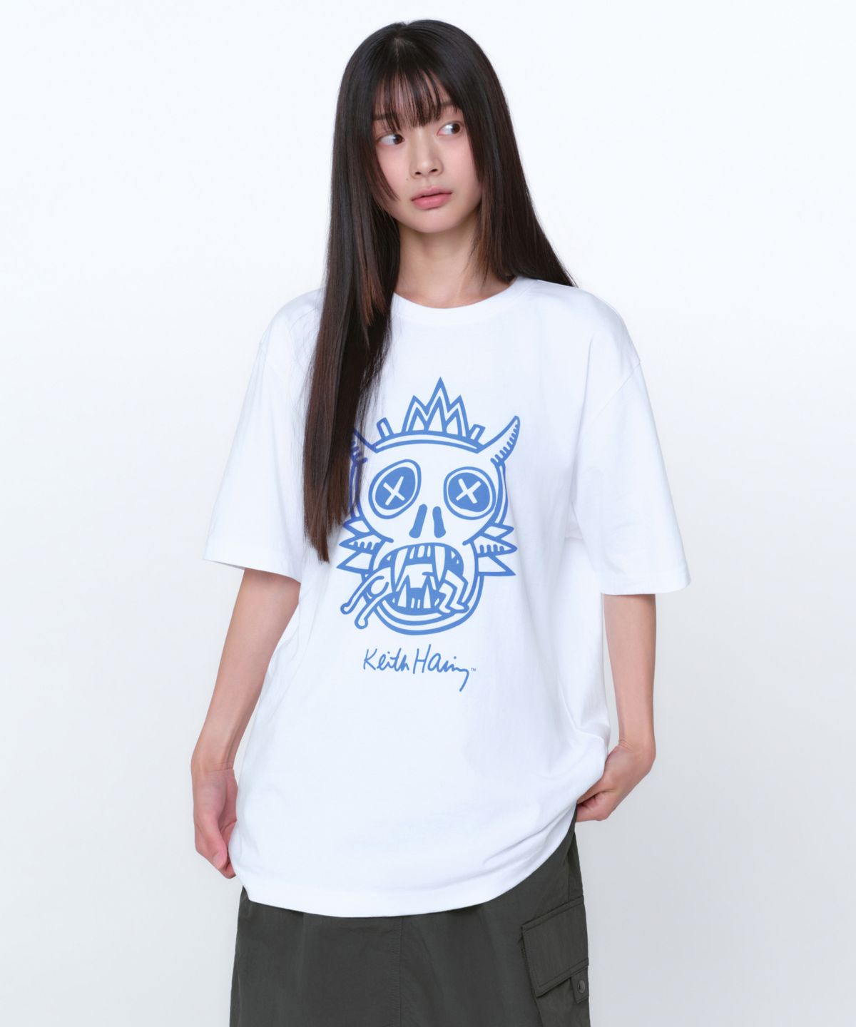 무신사 스탠다드(MUSINSA STANDARD) [키스 해링 컬렉션] Monster 티셔츠 [화이트]
