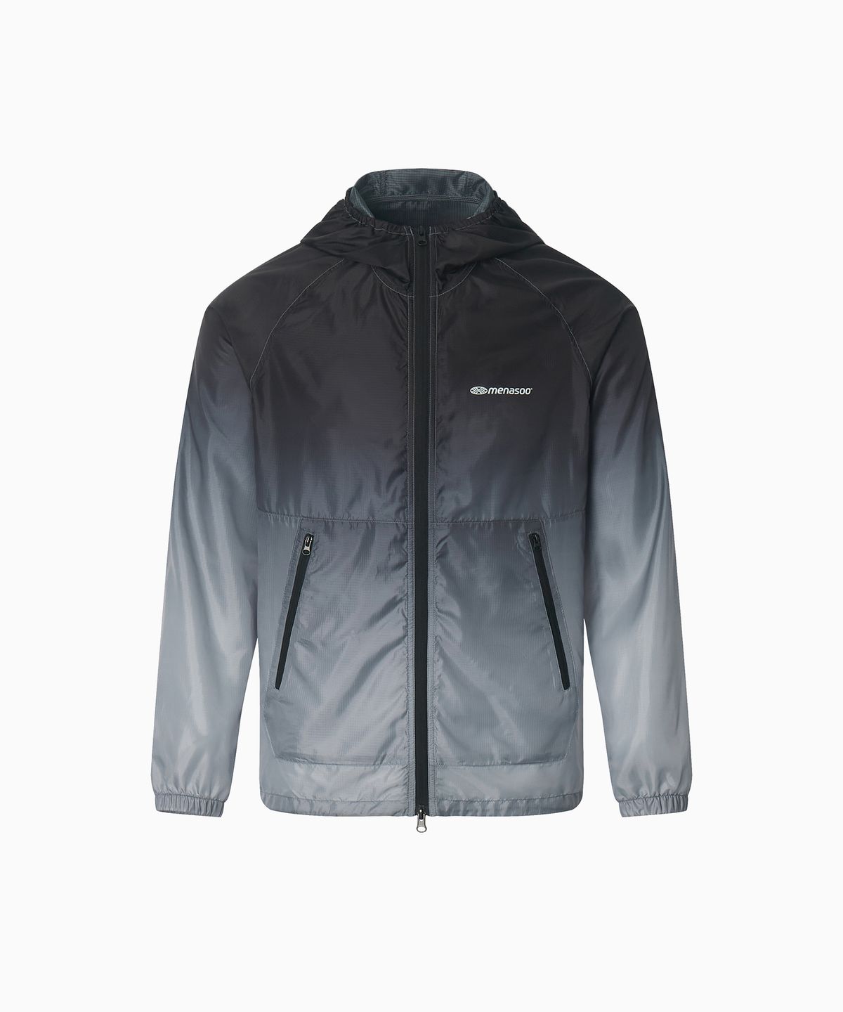 미나수(MENASOO) Unisex Gradient Windbreaker High Neck Jumper_Black