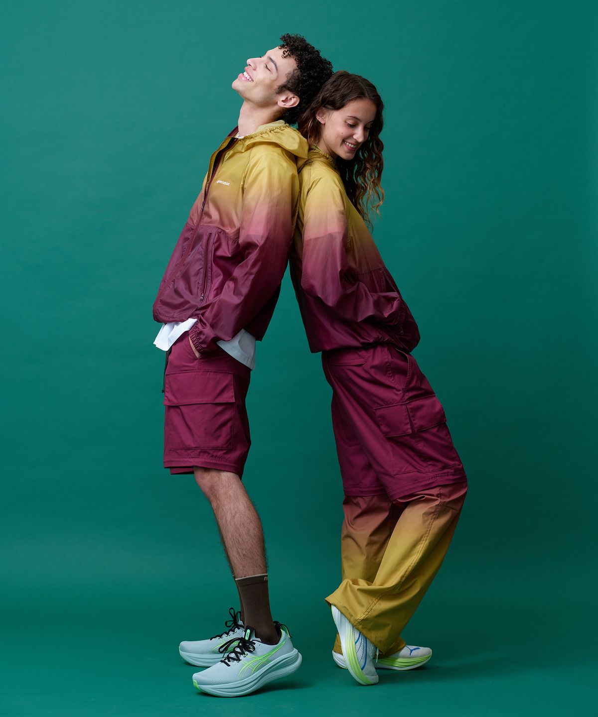 미나수(MENASOO) Gradient Convertible Hiking Pants_Red