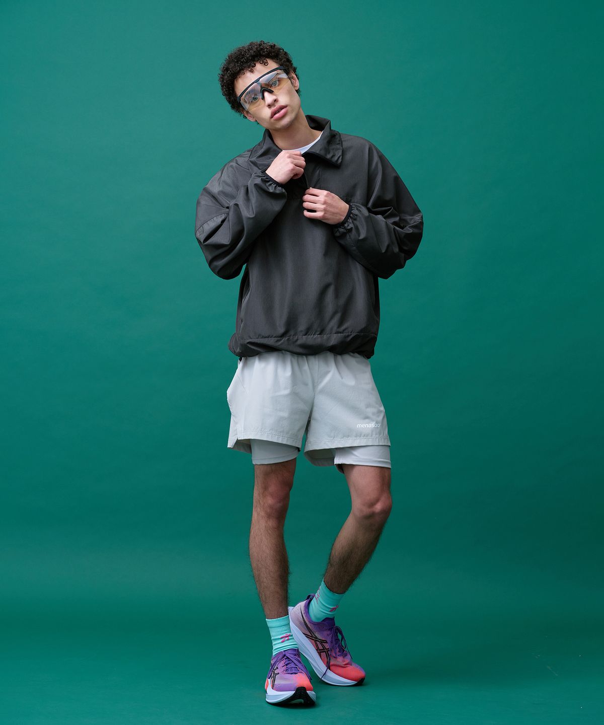 미나수(MENASOO) Unisex Easy Move Half Zip_Khaki