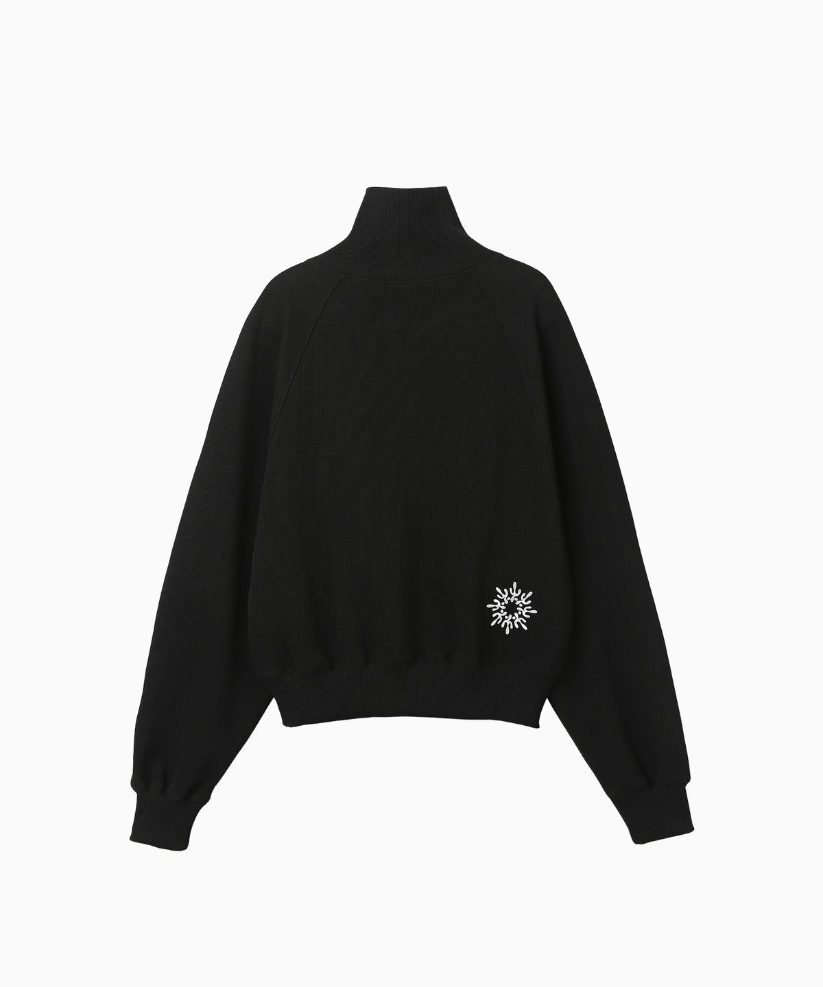 미나수(MENASOO) Snap Waffle Sweatshirt_Black