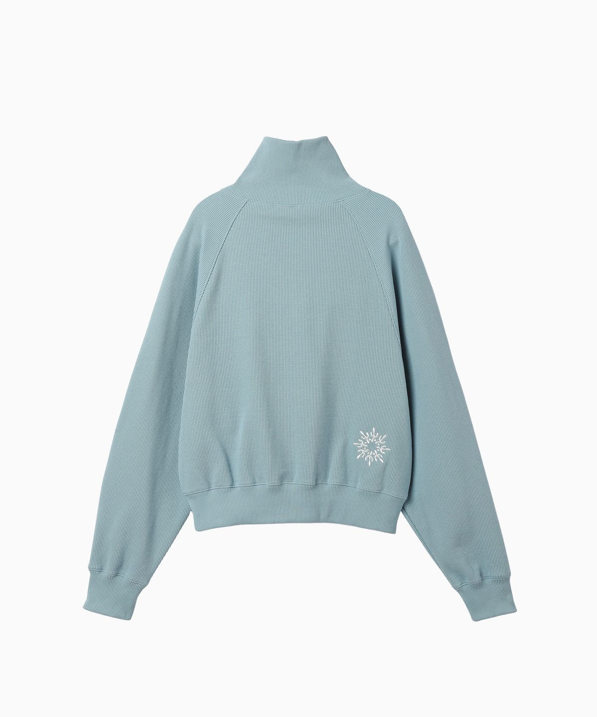 미나수(MENASOO) Snap Waffle Sweatshirt_Skyblue