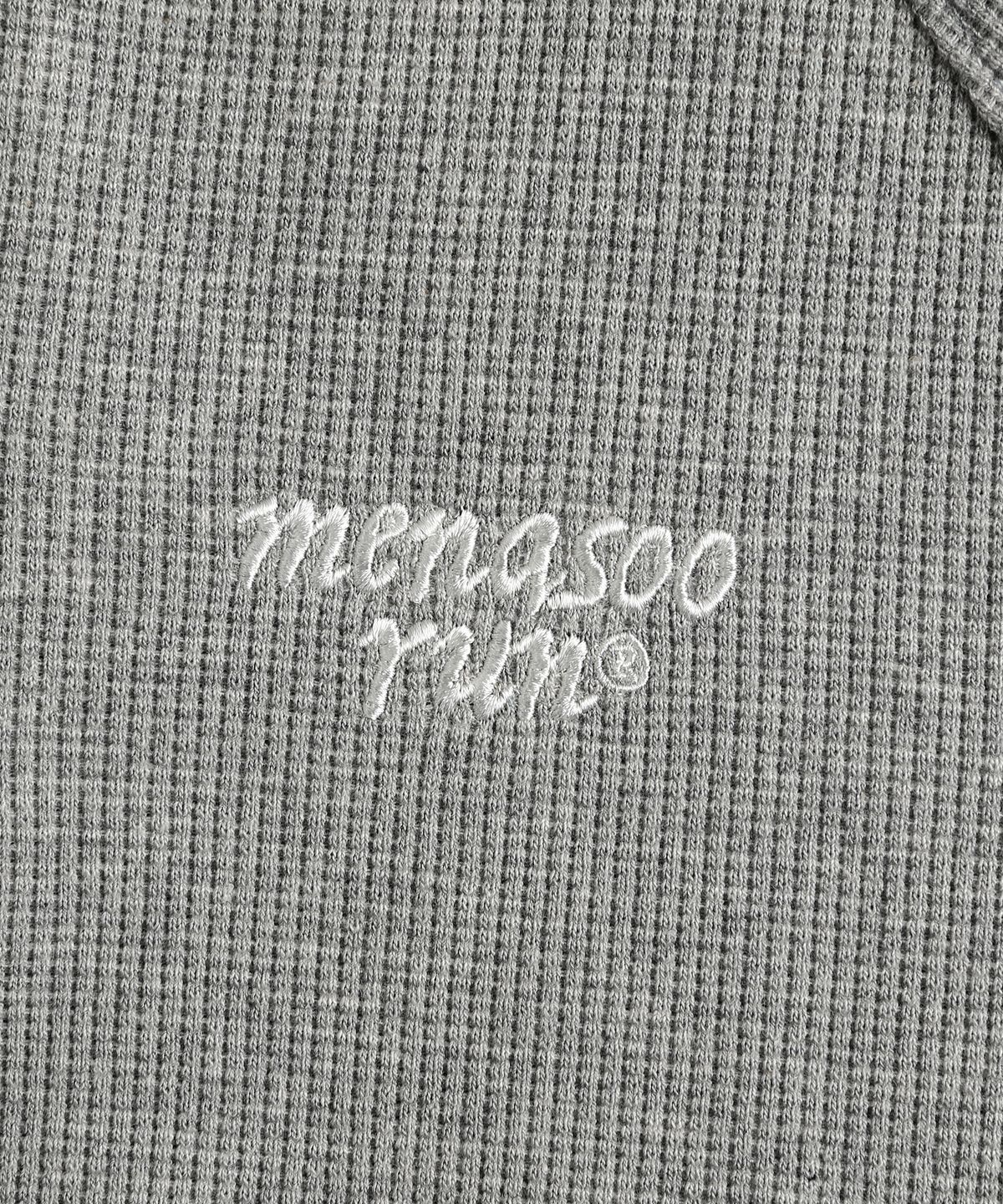 미나수(MENASOO) Snap Waffle Sweatshirt_Melange Gray
