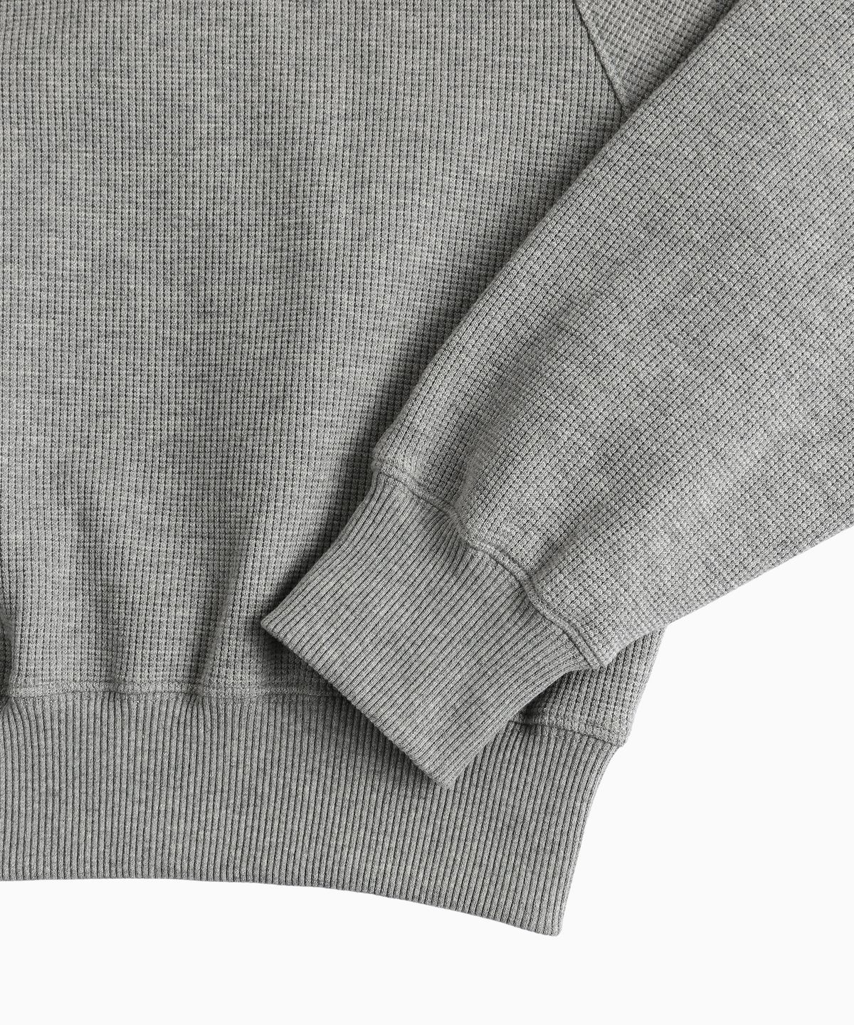 미나수(MENASOO) Snap Waffle Sweatshirt_Melange Gray