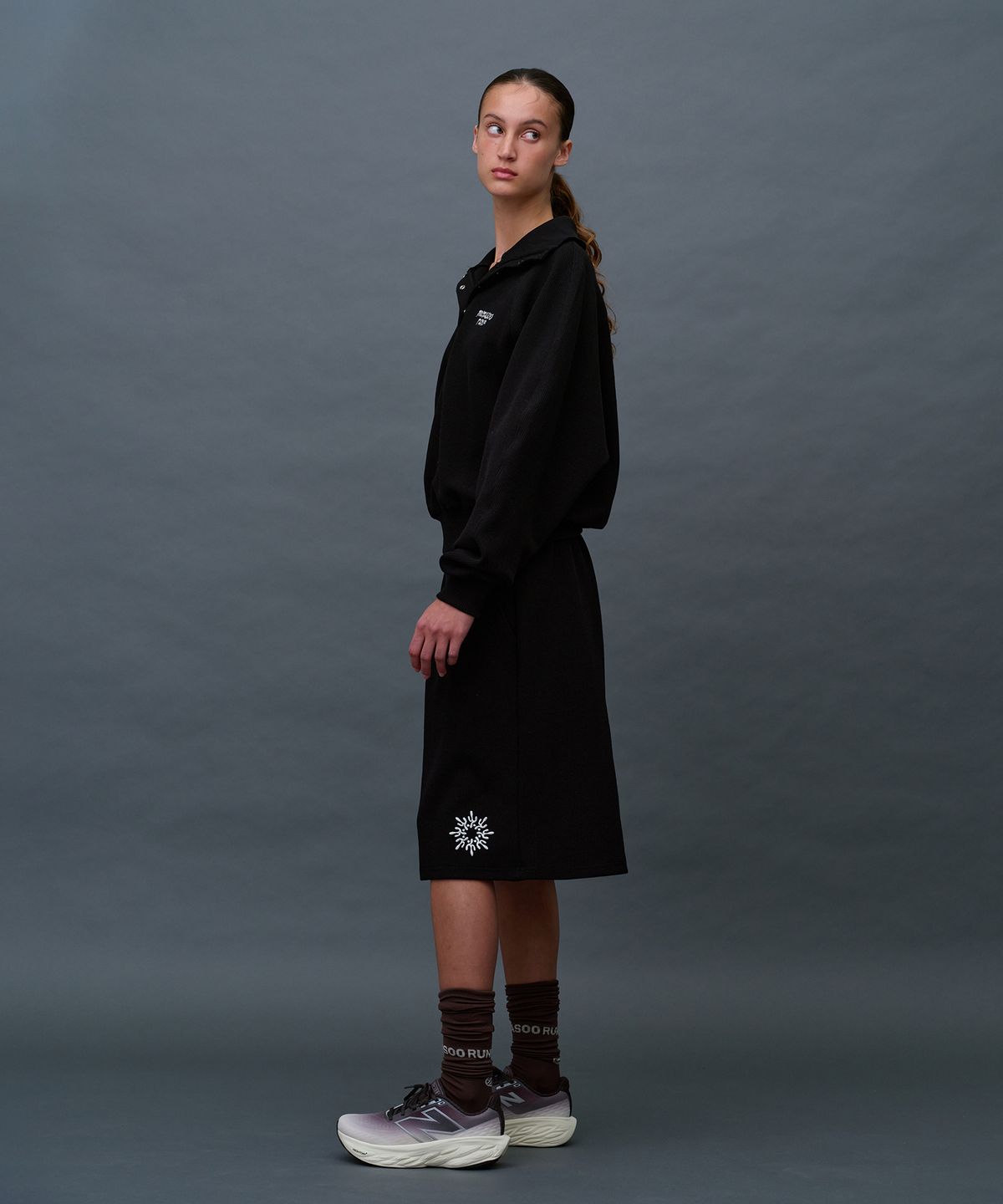 미나수(MENASOO) Waffle Sweat Training Bermuda Pants_Black