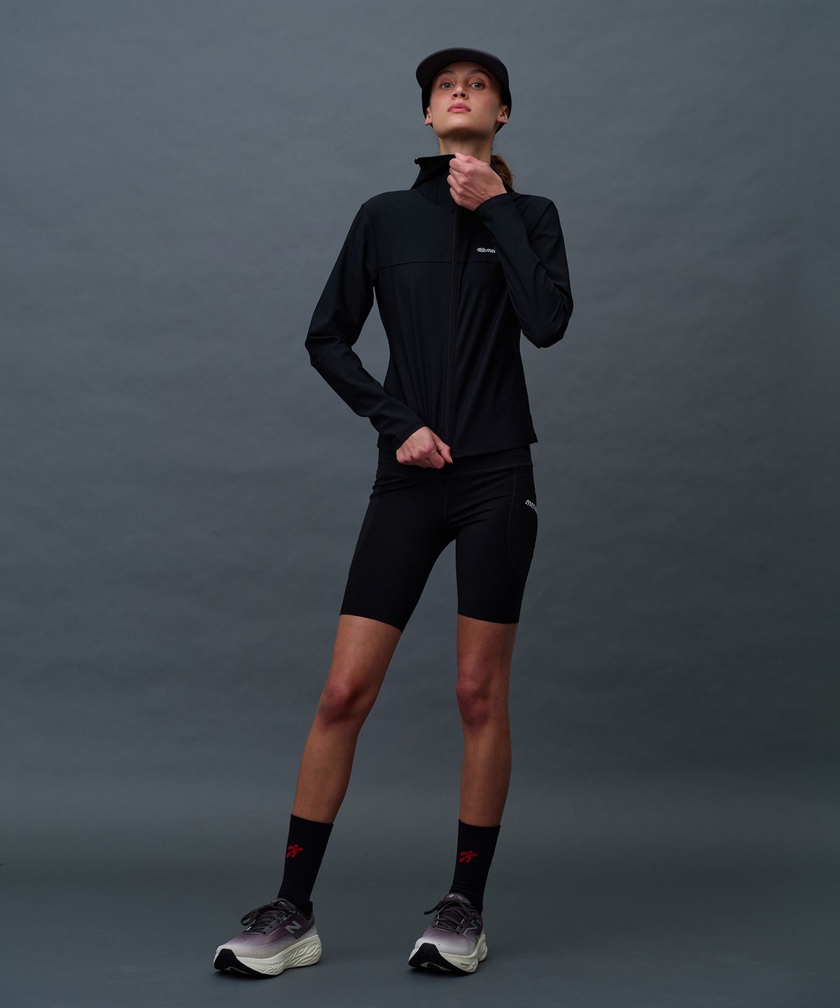 미나수(MENASOO) Face Cover Zip Up Jersey_Black