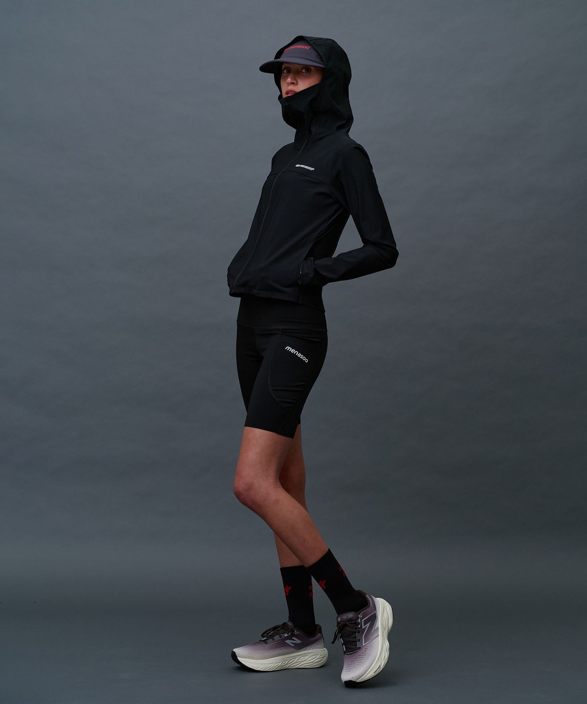 미나수(MENASOO) Face Cover Zip Up Jersey_Black