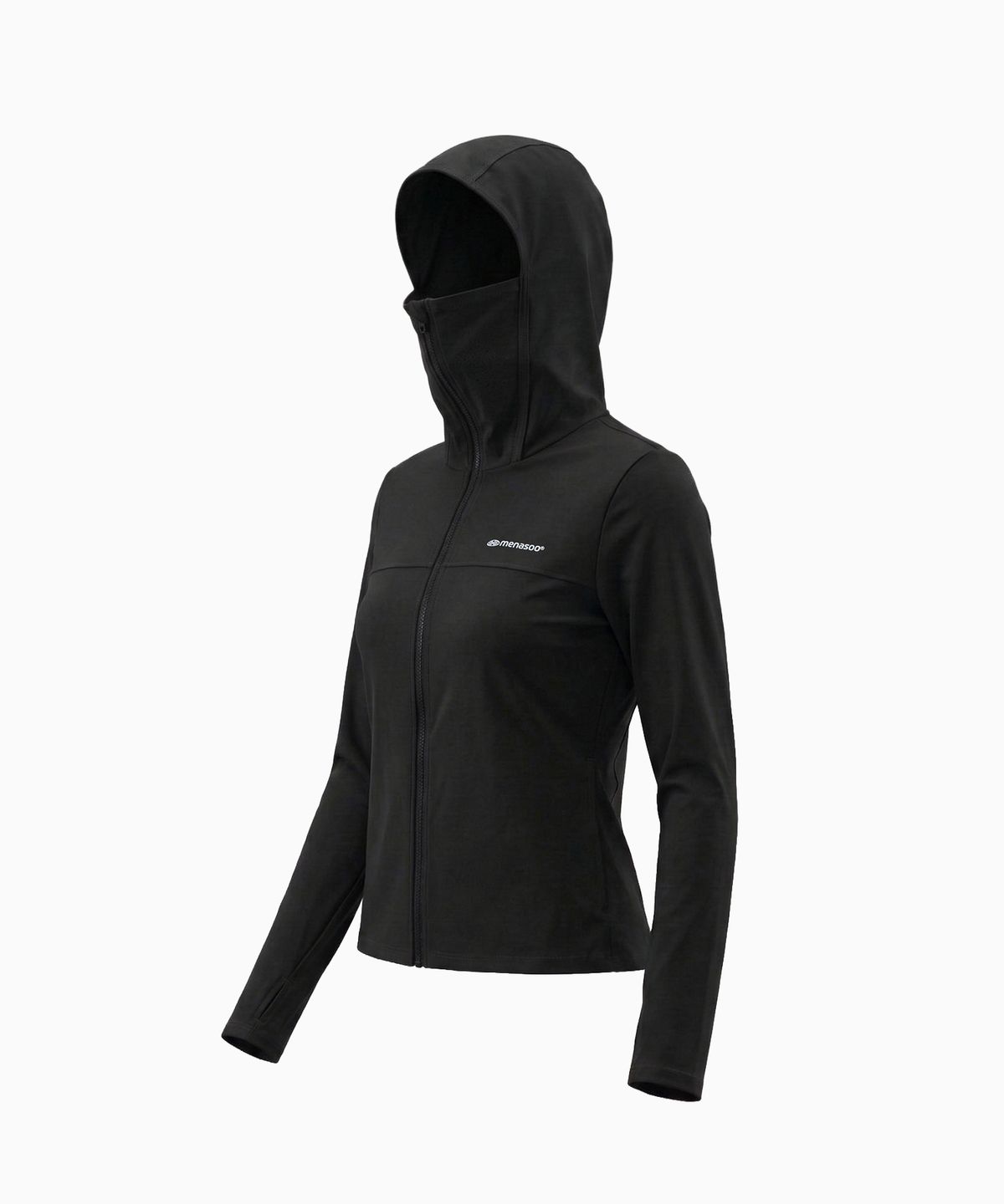 미나수(MENASOO) Face Cover Zip Up Jersey_Black