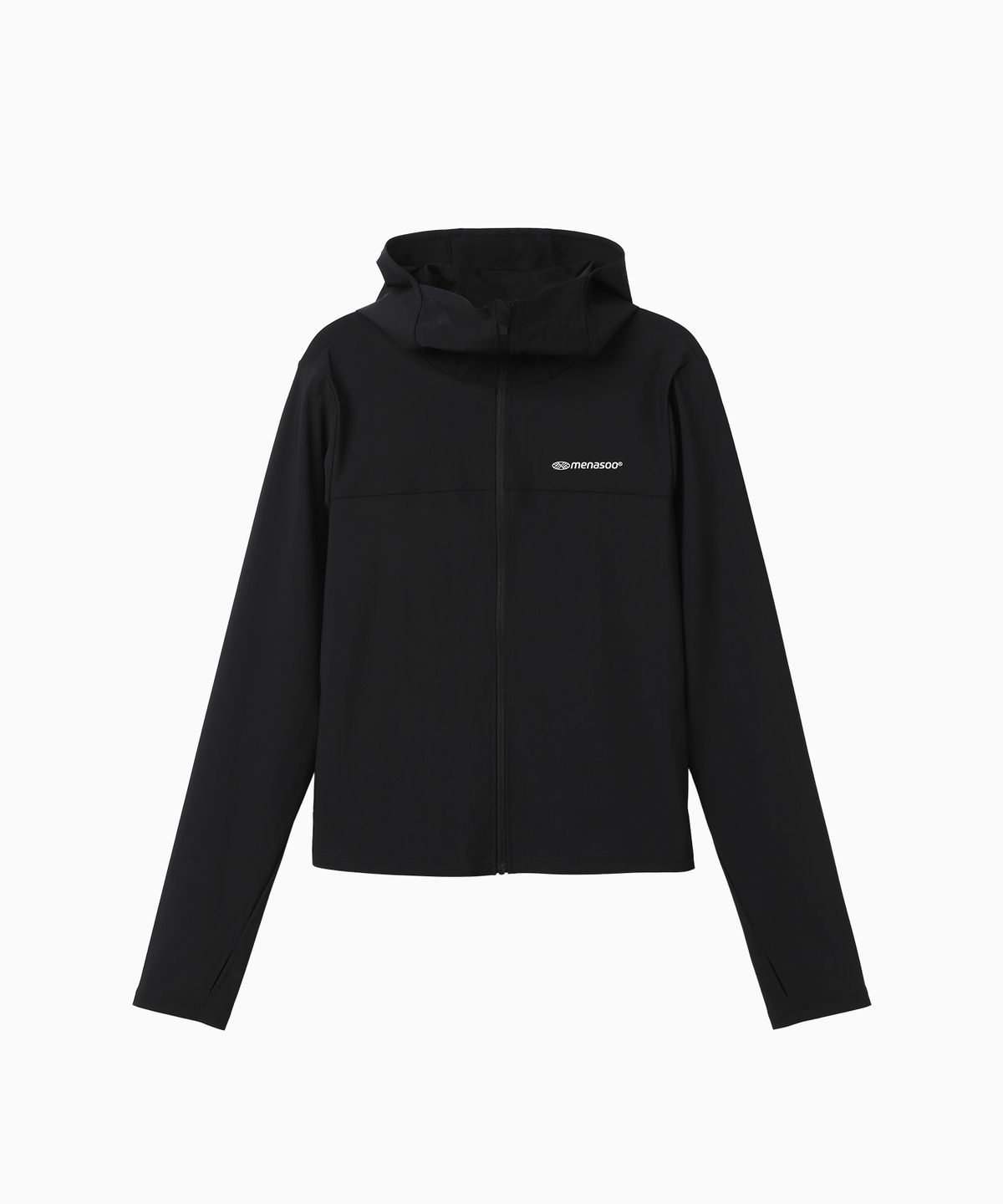 미나수(MENASOO) Face Cover Zip Up Jersey_Black