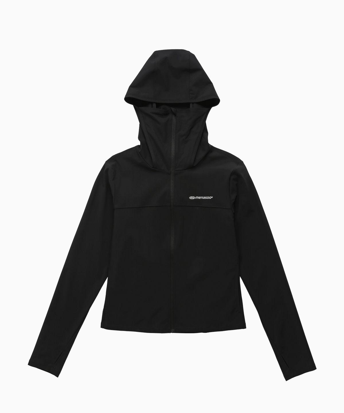 미나수(MENASOO) Face Cover Zip Up Jersey_Black