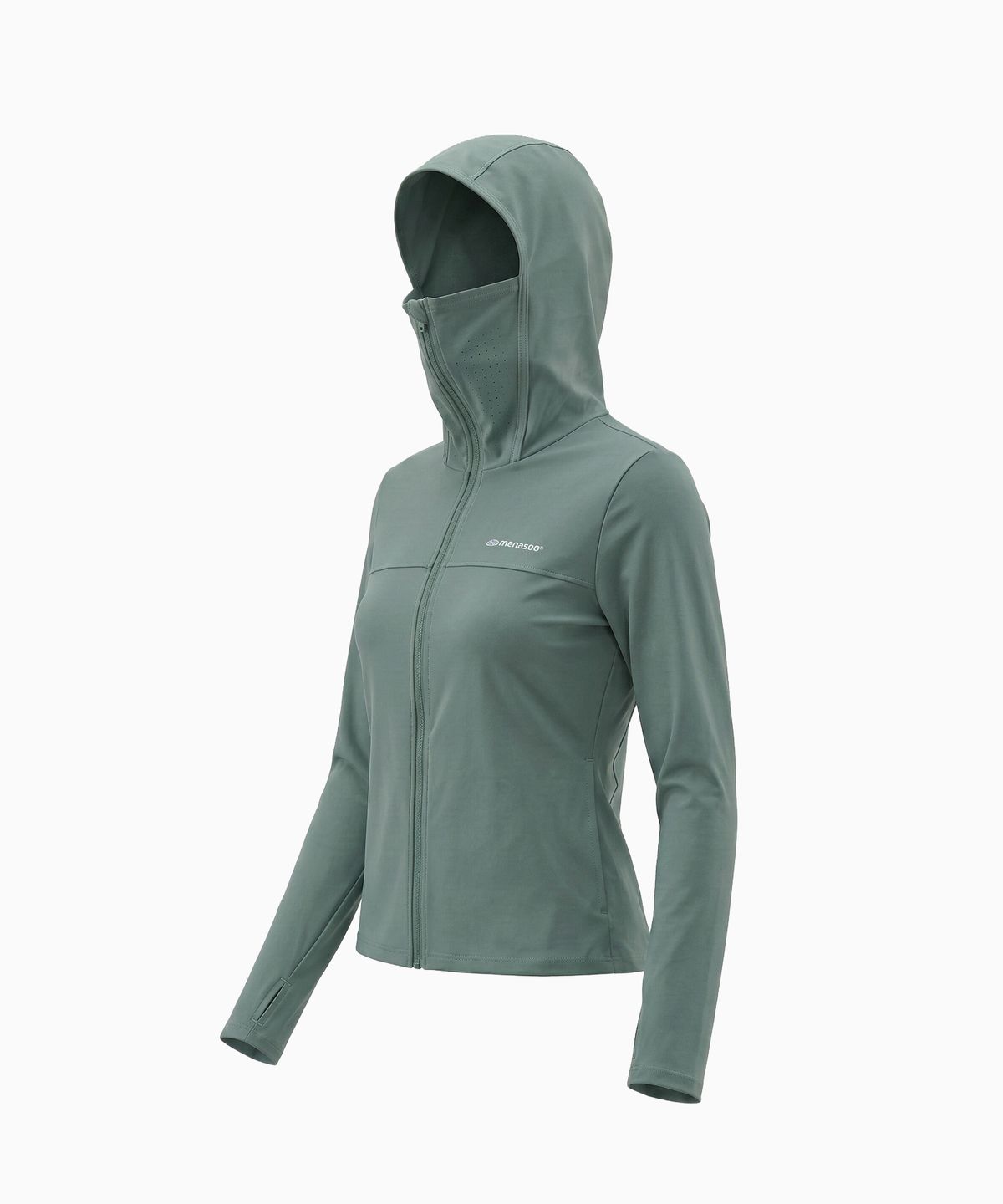 미나수(MENASOO) Face Cover Zip Up Jersey_Mint