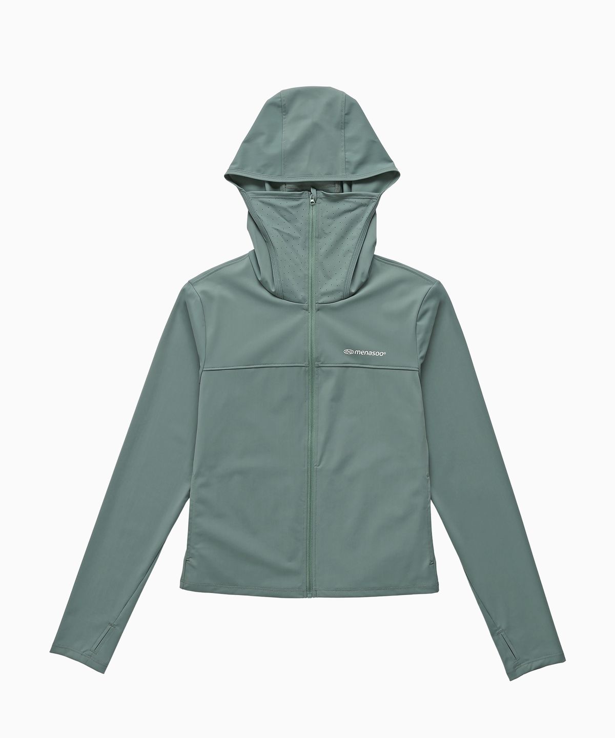 미나수(MENASOO) Face Cover Zip Up Jersey_Mint