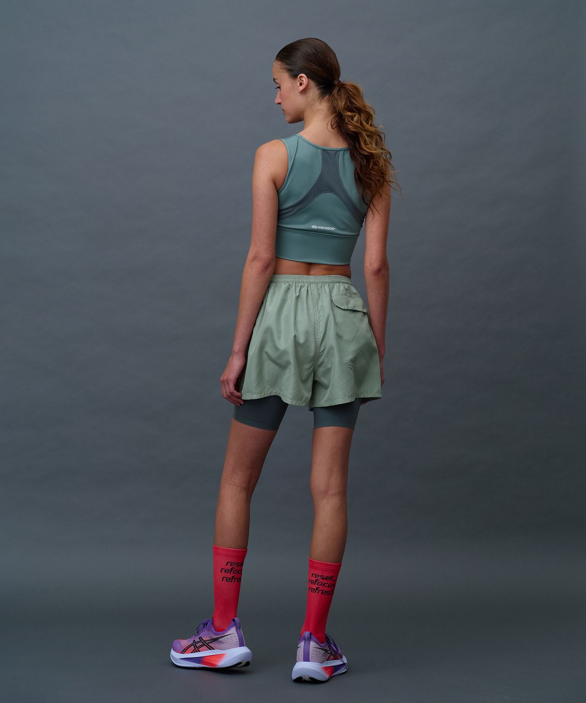 미나수(MENASOO) Pace Hold Sport Bra Top_Mint