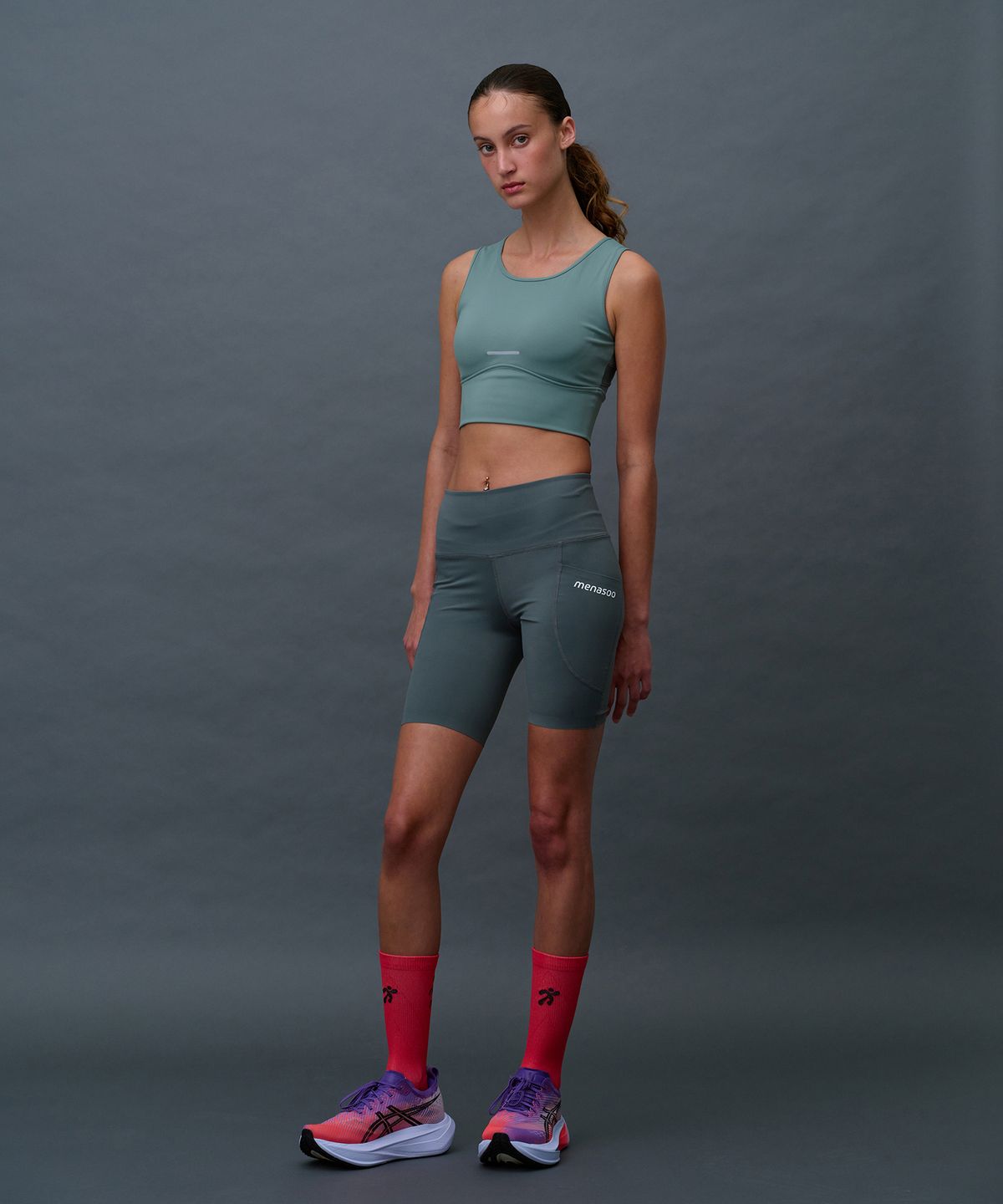 미나수(MENASOO) Line 5 Leggings Shorts_Mint